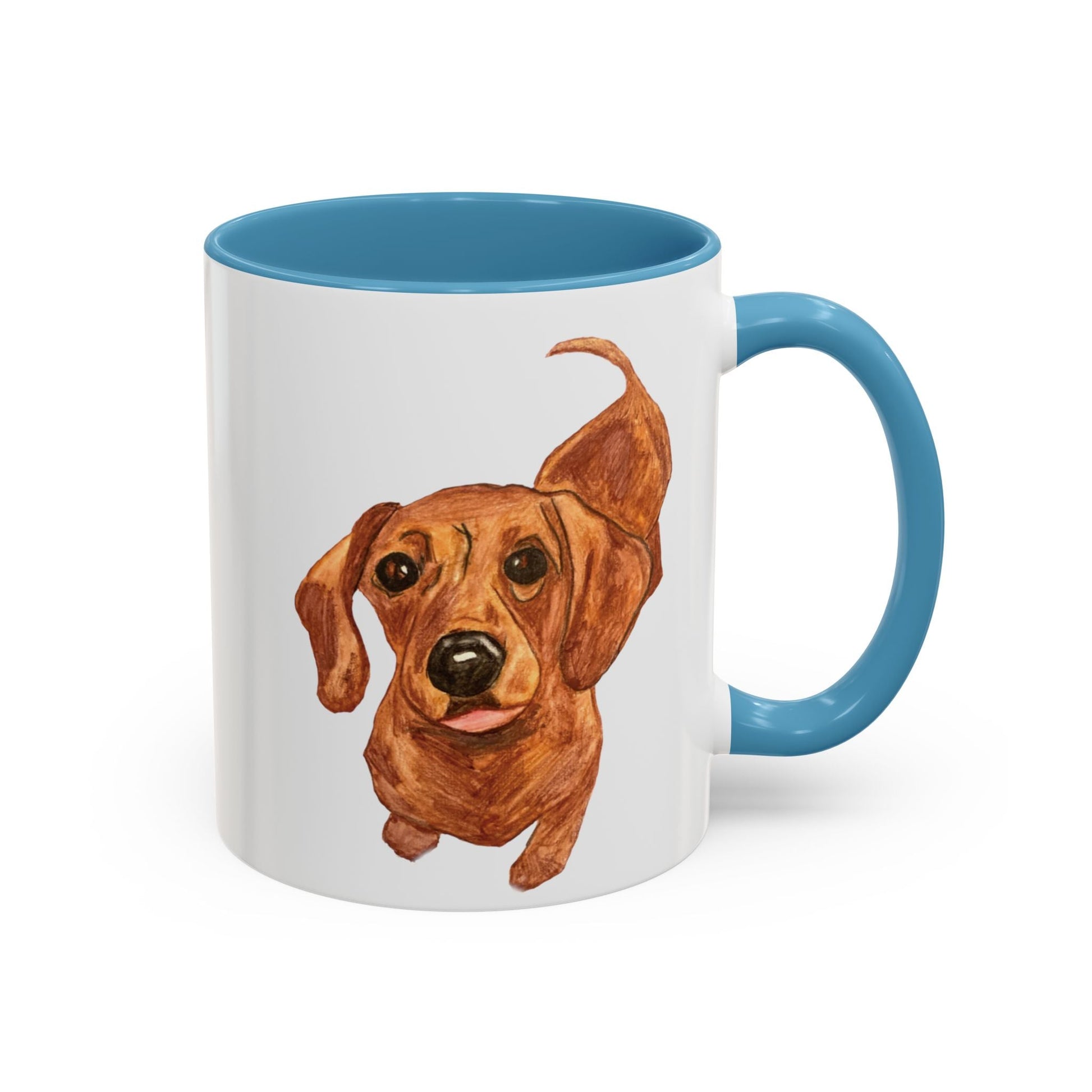 Dachshund Two Tone Coffee Mug (11oz & 15oz) - Blue Cava