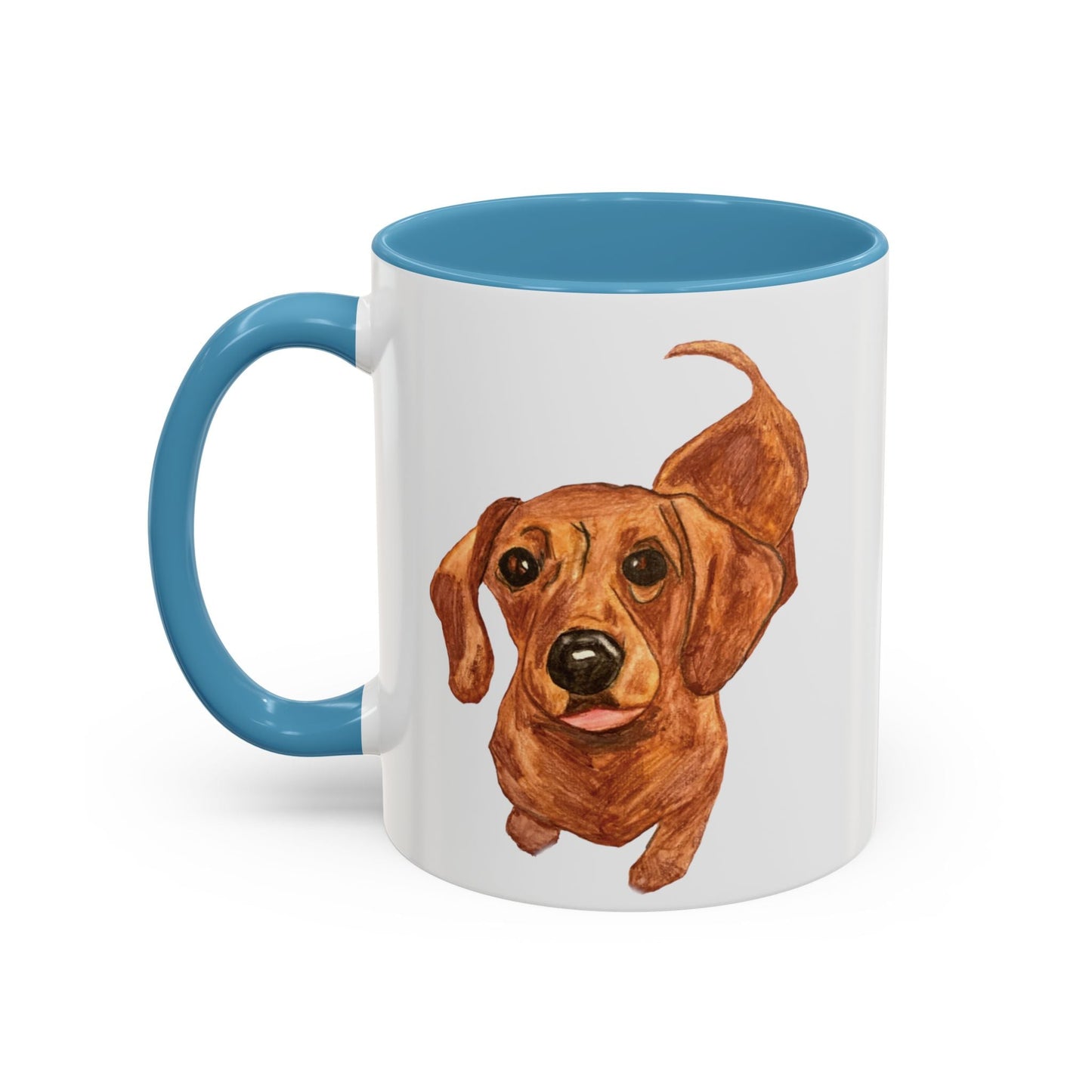 Dachshund Two Tone Coffee Mug (11oz & 15oz) - Blue Cava