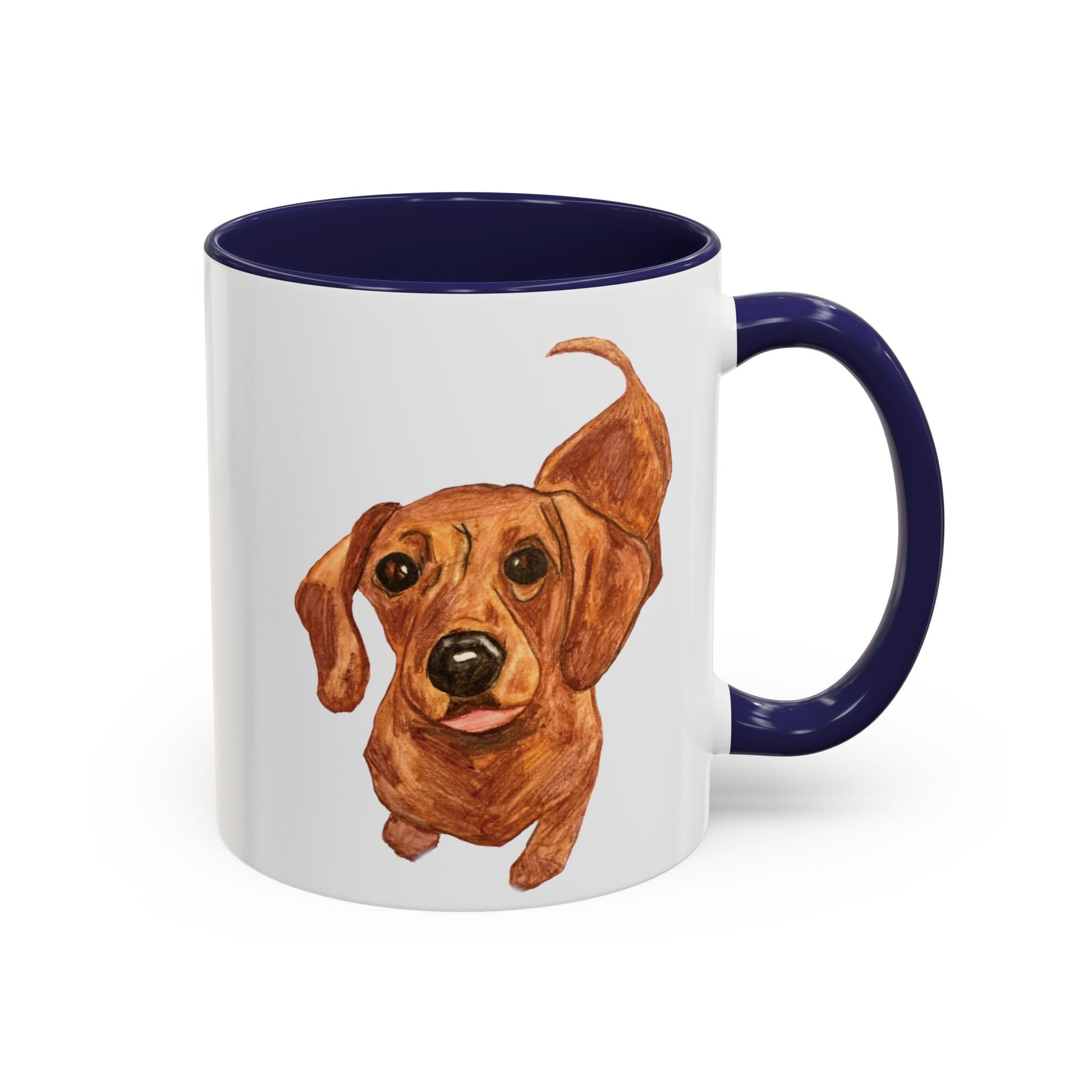 Dachshund Two Tone Coffee Mug (11oz & 15oz) - Blue Cava