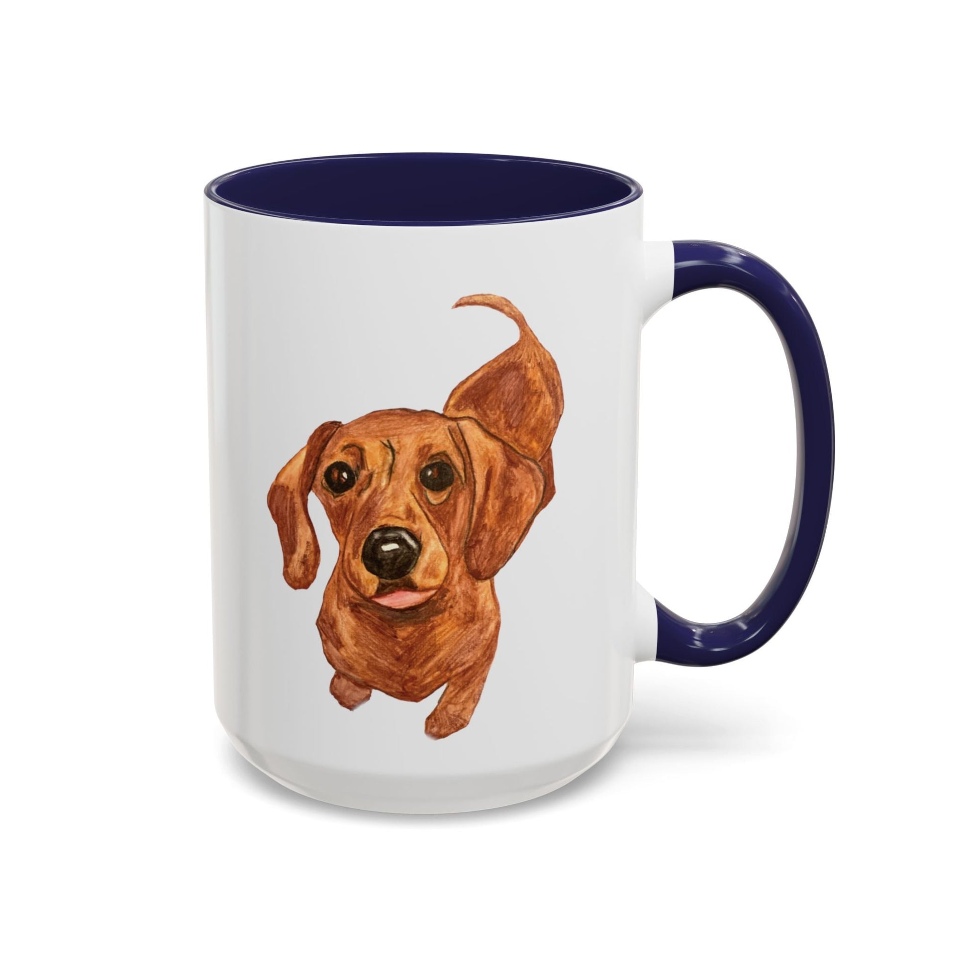 Dachshund Two Tone Coffee Mug (11oz & 15oz) - Blue Cava