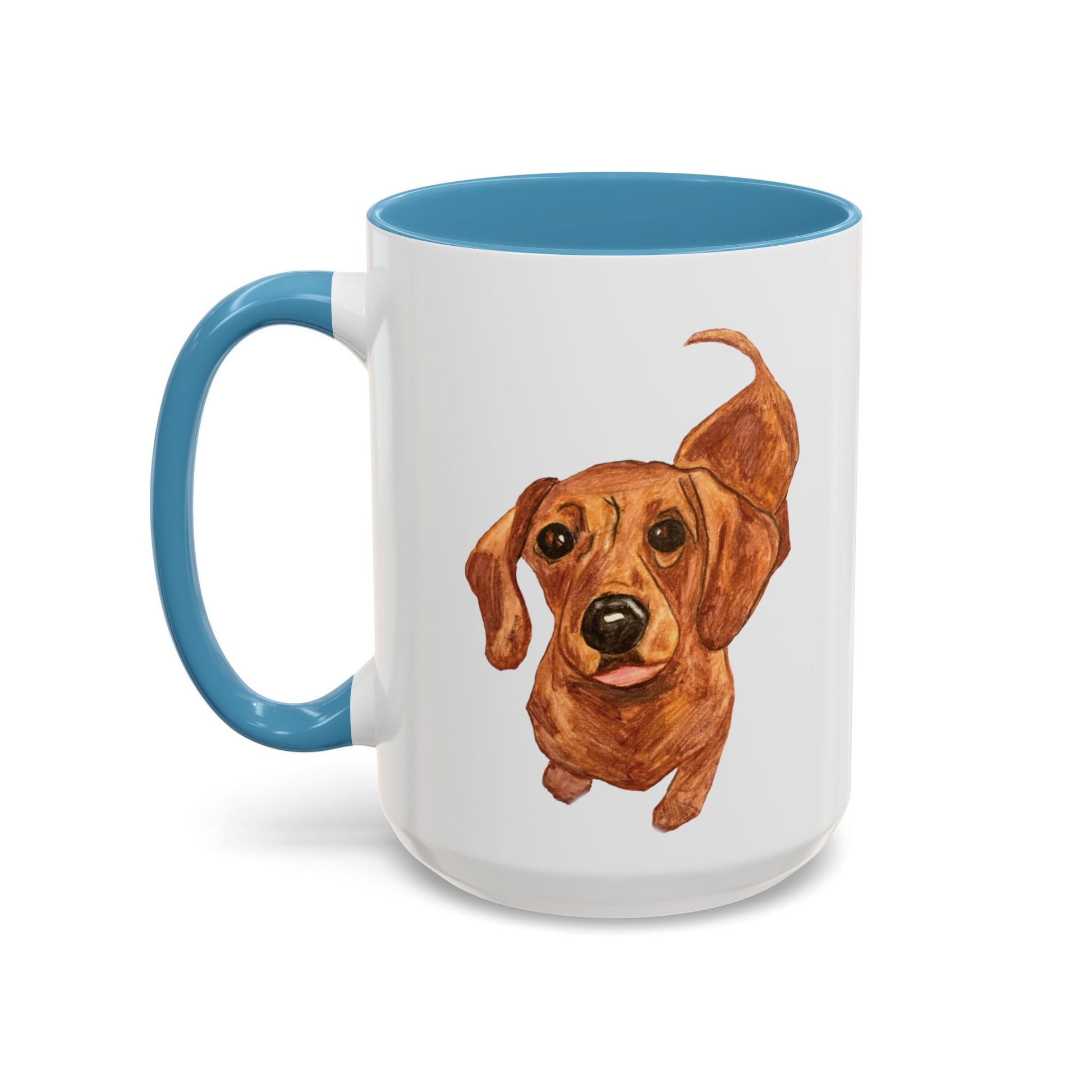 Dachshund Two Tone Coffee Mug (11oz & 15oz) - Blue Cava