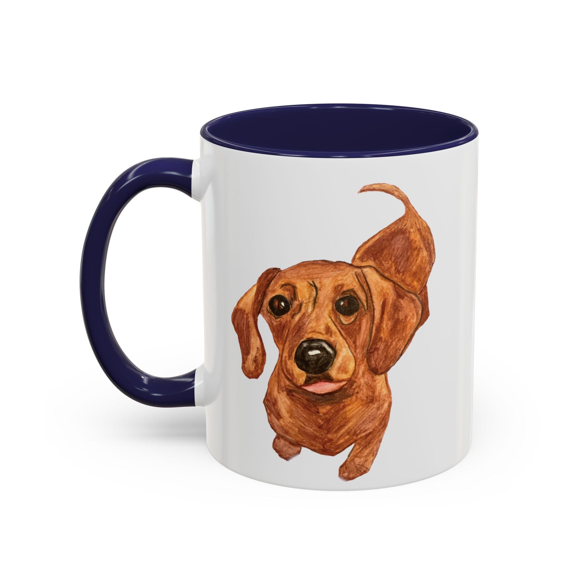 Dachshund Two Tone Coffee Mug (11oz & 15oz) - Blue Cava
