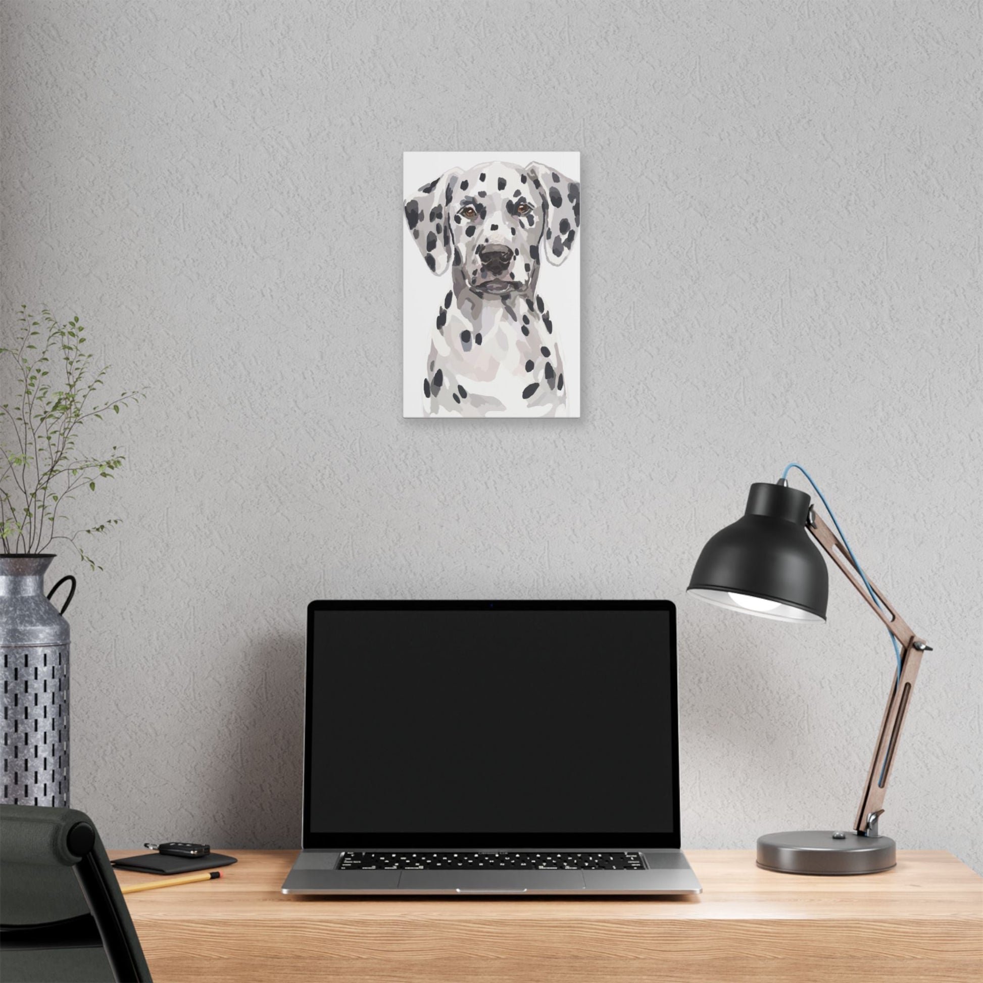Dalmatian Canvas Art, Dog Wall Decor - Blue Cava