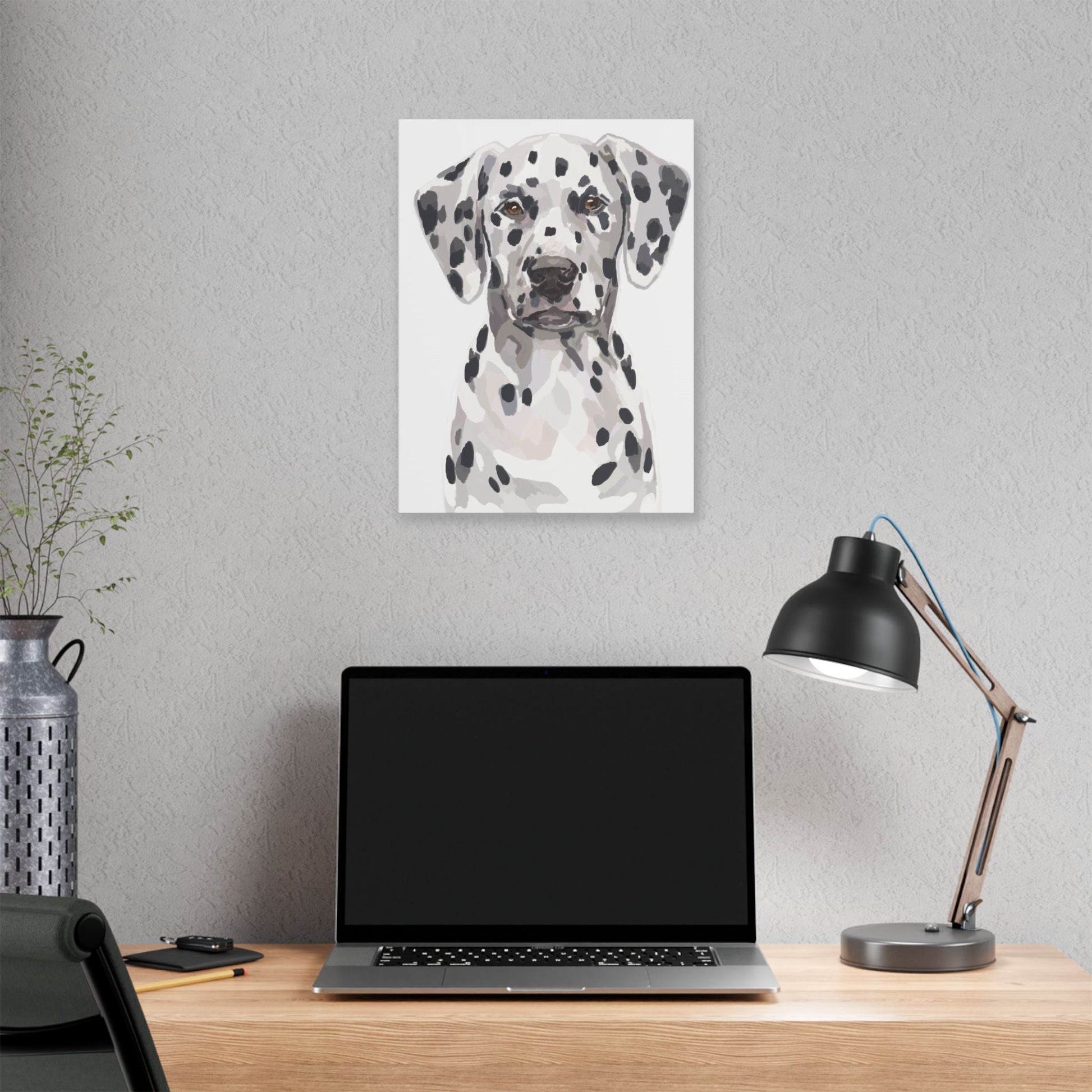 Dalmatian Canvas Art, Dog Wall Decor - Blue Cava