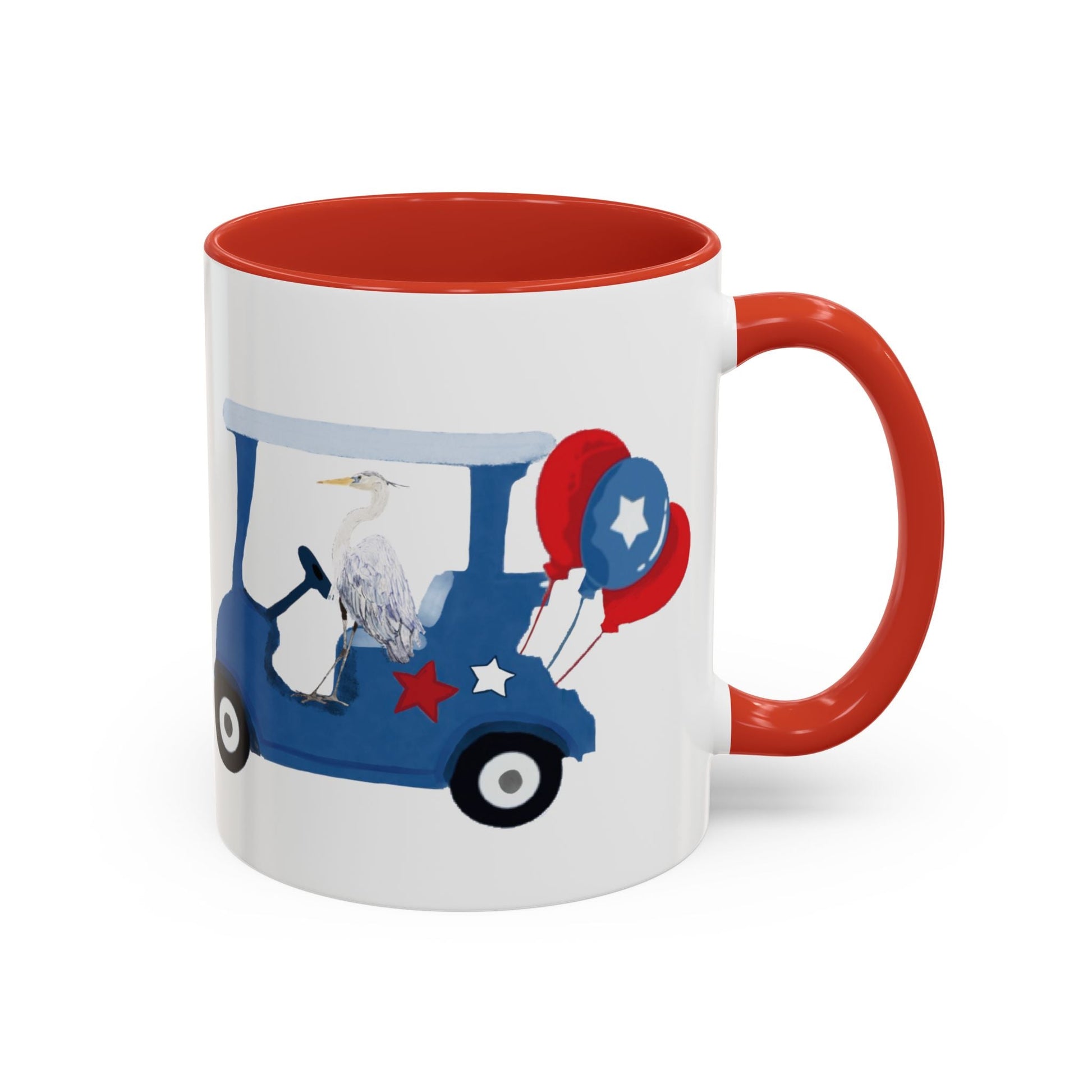 Egret Golf Cart Two Tone Coffee Mug (11oz & 15oz) - Blue Cava