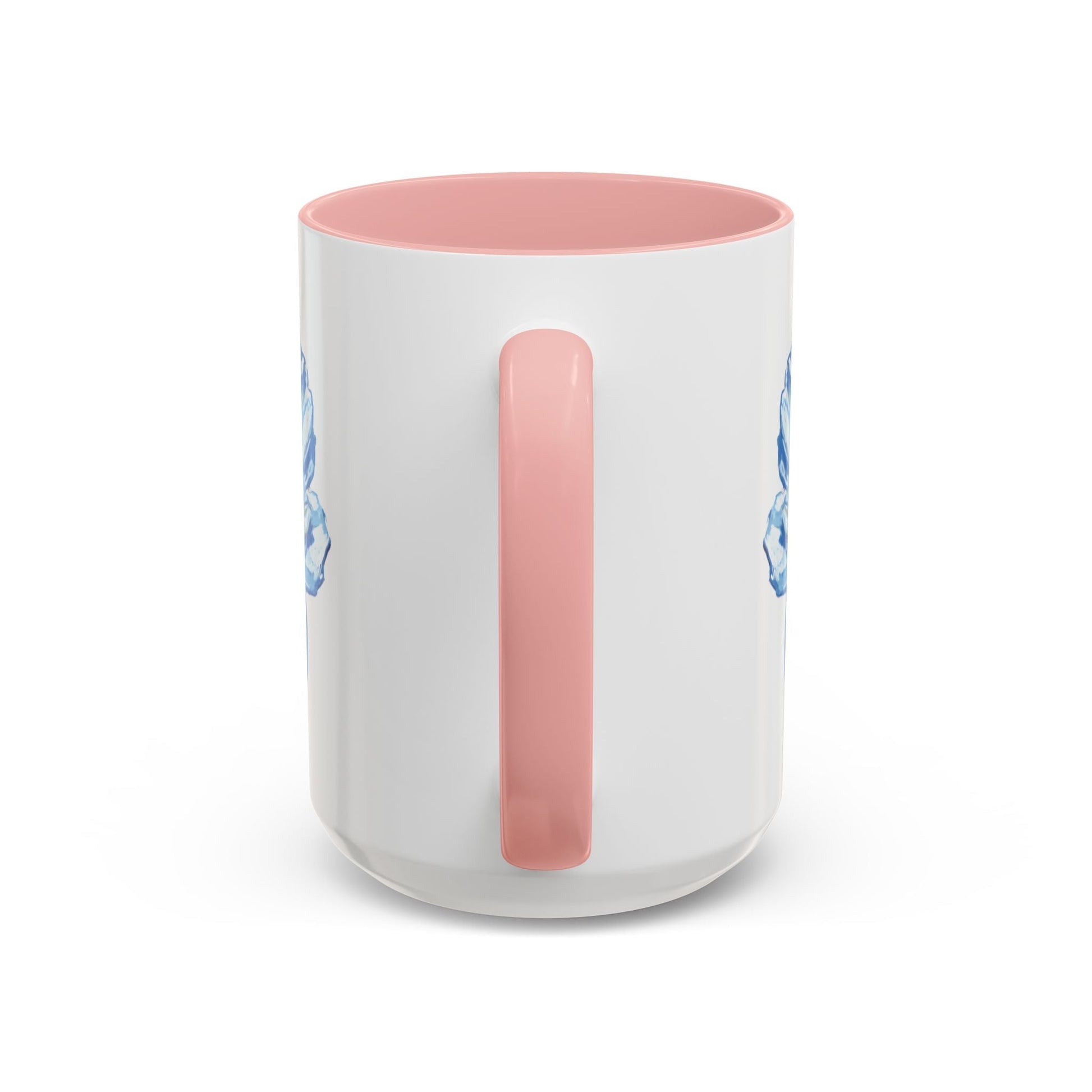 Elegant Floral Accent Coffee Mug - Blue Flower Design - Blue Cava