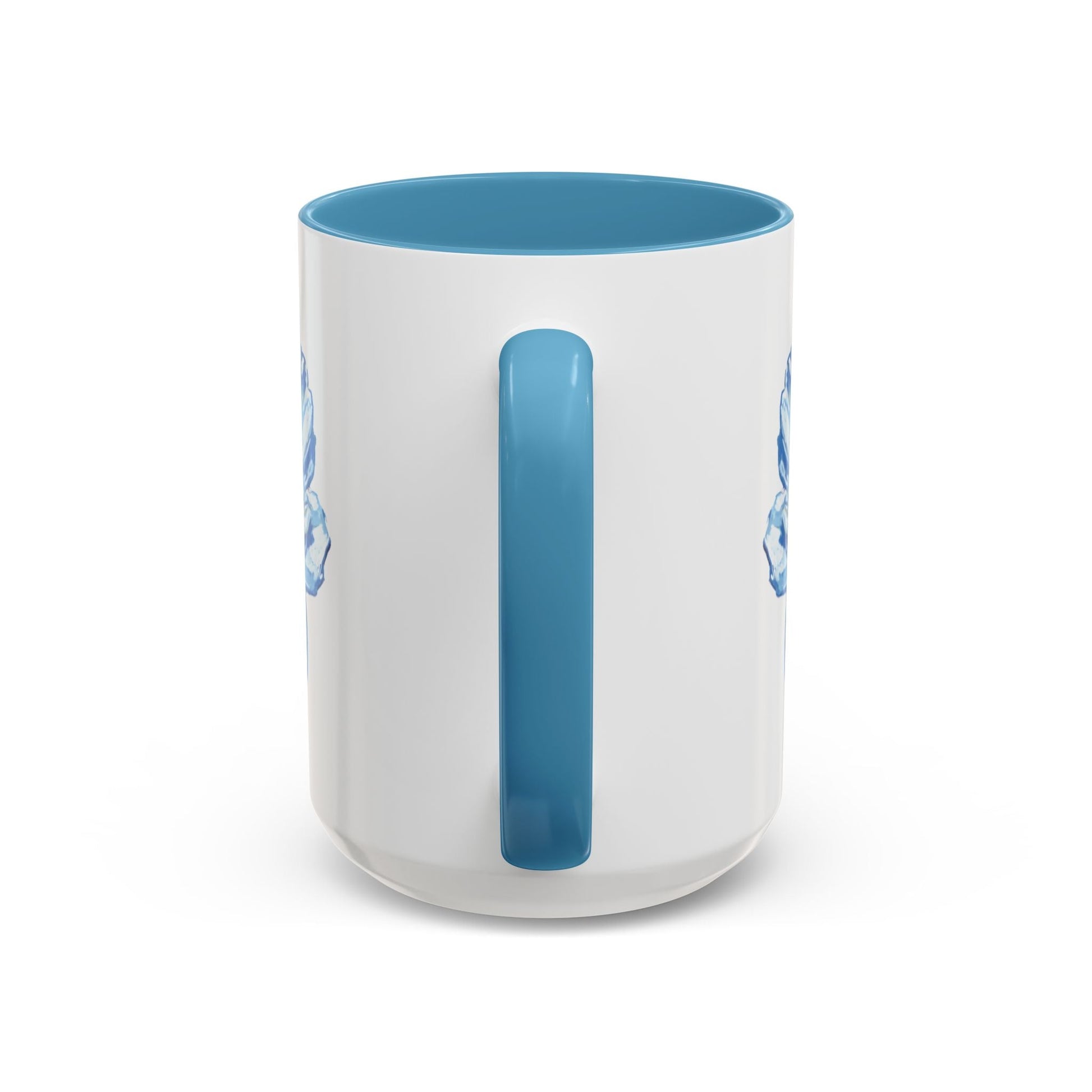 Elegant Floral Accent Coffee Mug - Blue Flower Design - Blue Cava