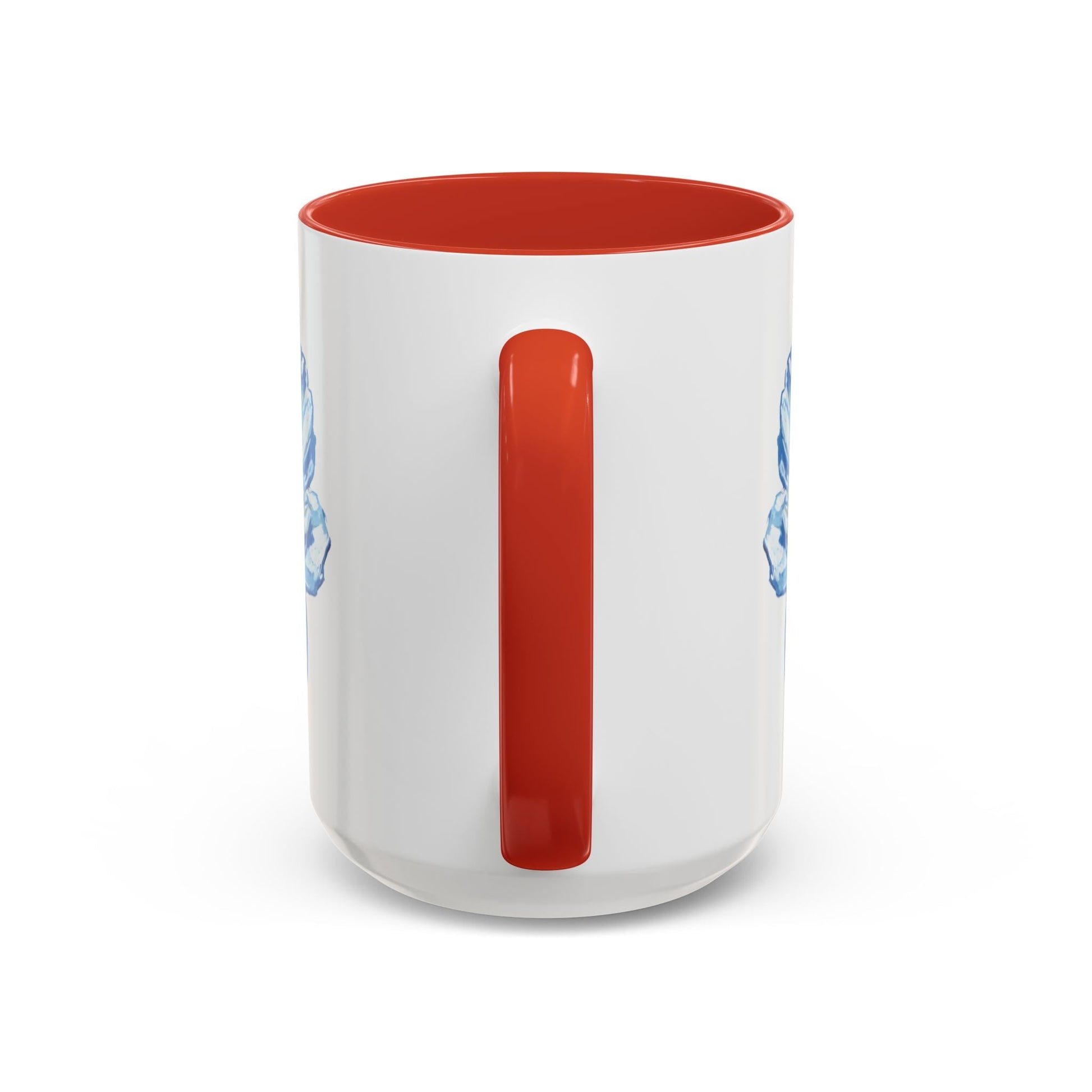Elegant Floral Accent Coffee Mug - Blue Flower Design - Blue Cava