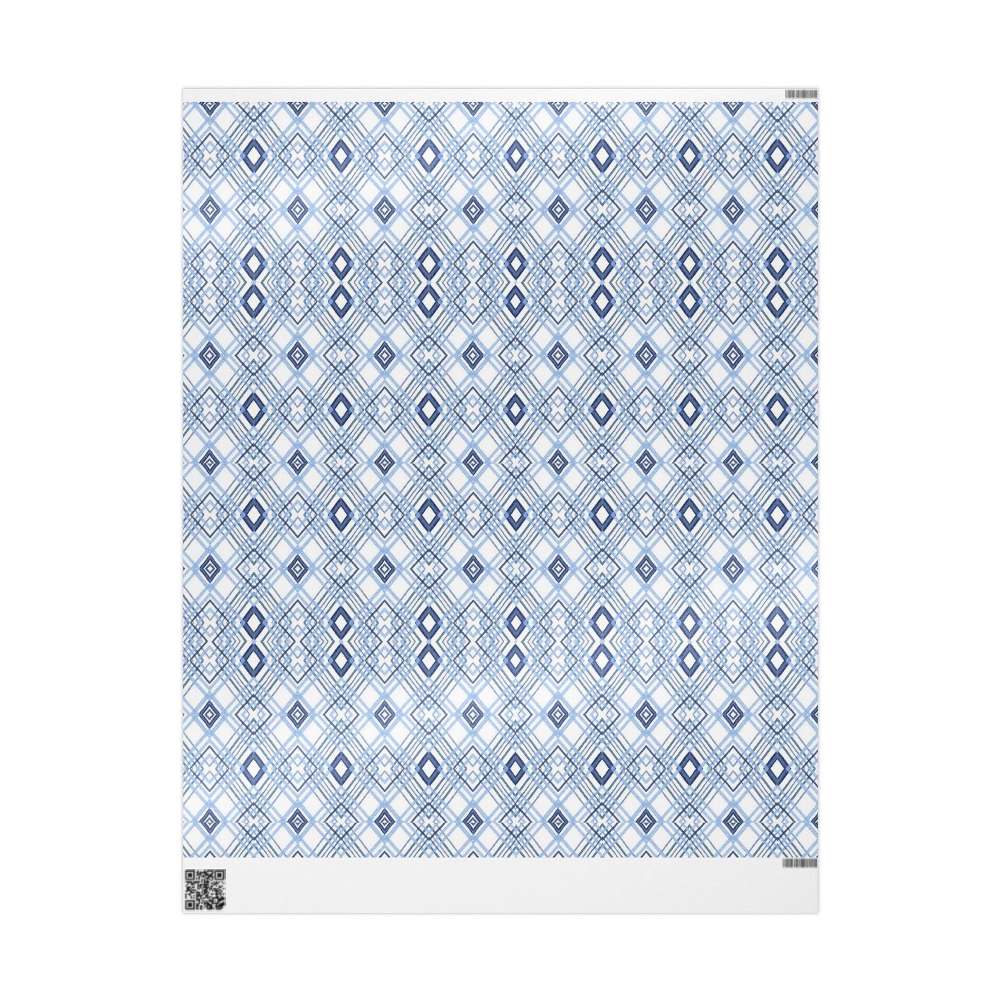 Elegant Geometric Blue Diamond Wrapping Paper - Blue Cava