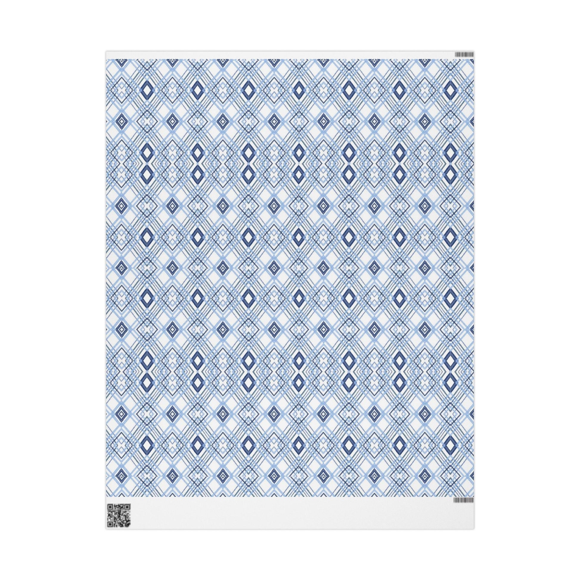 Elegant Geometric Blue Diamond Wrapping Paper - Blue Cava