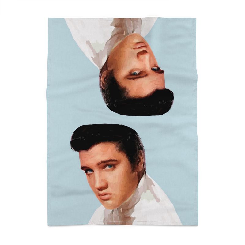 Elvis Presley Linen Tea Towel - Blue Cava