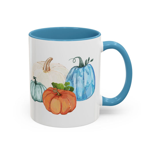 Fall - Pumpkin Two Tone Ceramic Mugs - Blue Cava