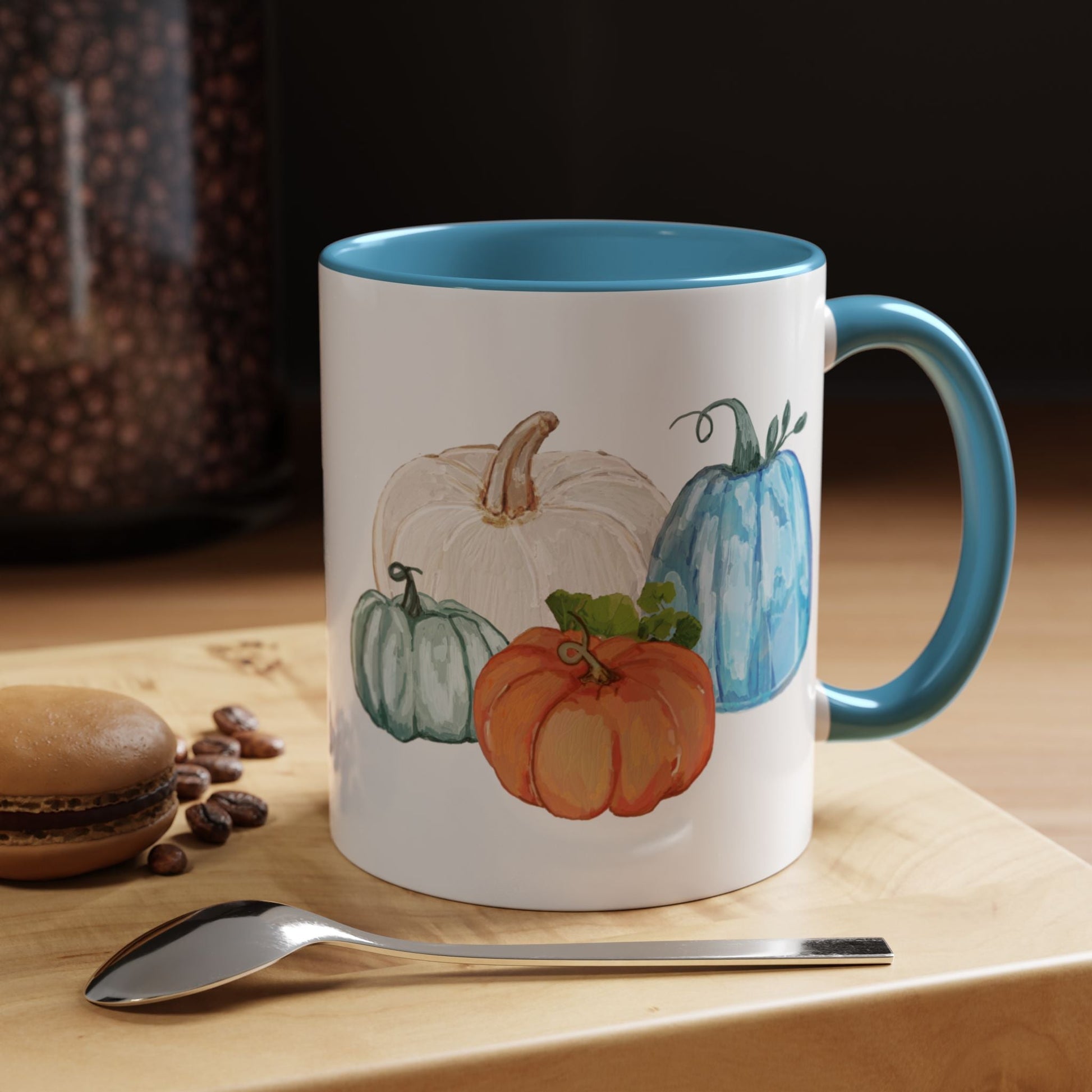 Fall - Pumpkin Two Tone Ceramic Mugs - Blue Cava