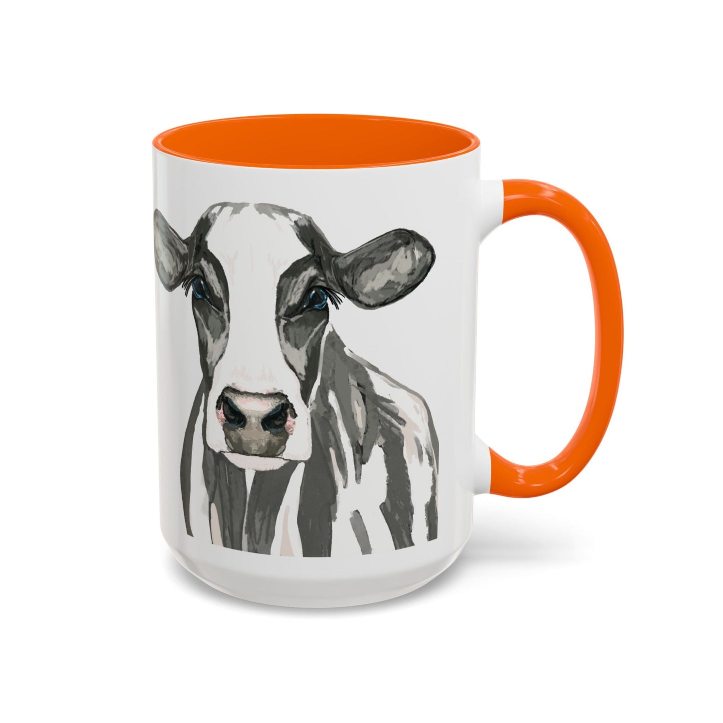 Farmhouse Cow Two Tone Ceramic Mug - 11oz & 15oz - Blue Cava