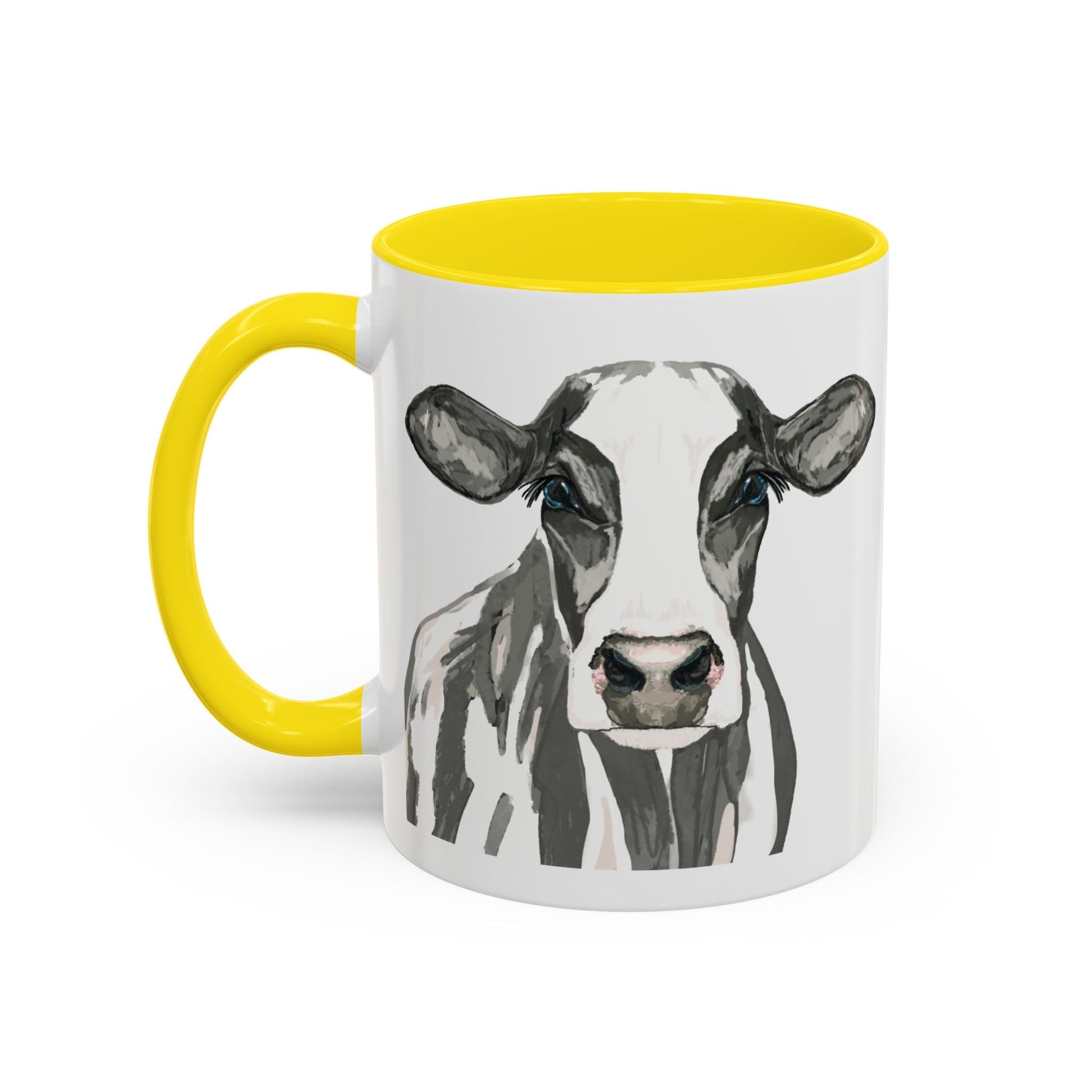 Farmhouse Cow Two Tone Ceramic Mug - 11oz & 15oz - Blue Cava