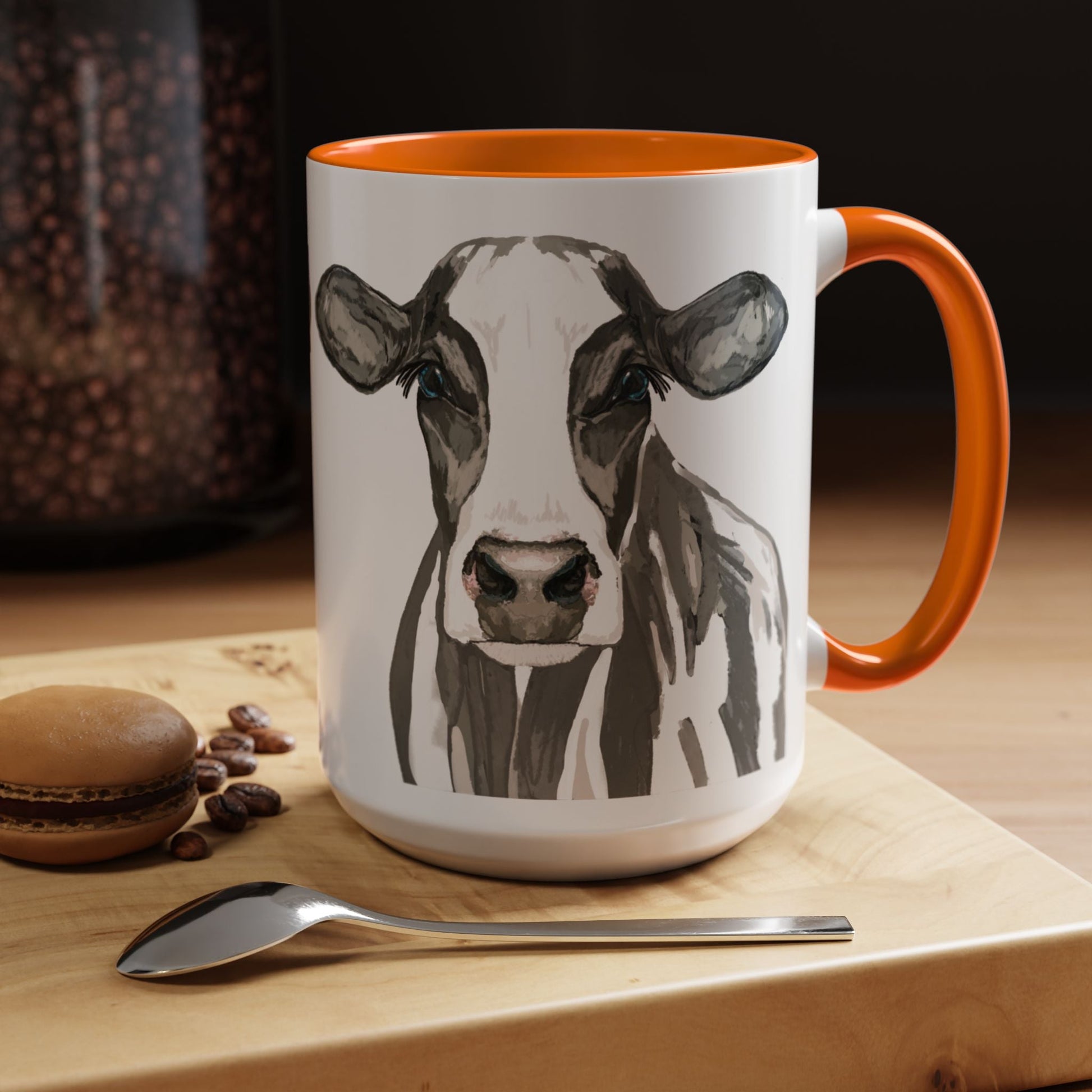 Farmhouse Cow Two Tone Ceramic Mug - 11oz & 15oz - Blue Cava