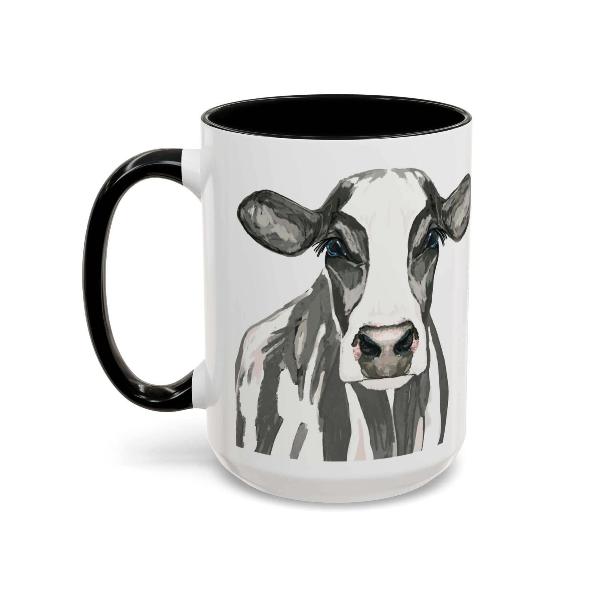 Farmhouse Cow Two Tone Ceramic Mug - 11oz & 15oz - Blue Cava