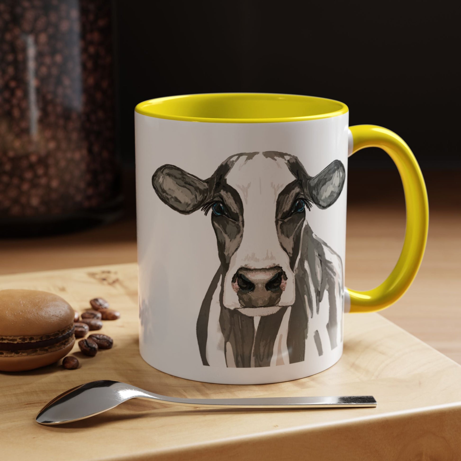 Farmhouse Cow Two Tone Ceramic Mug - 11oz & 15oz - Blue Cava