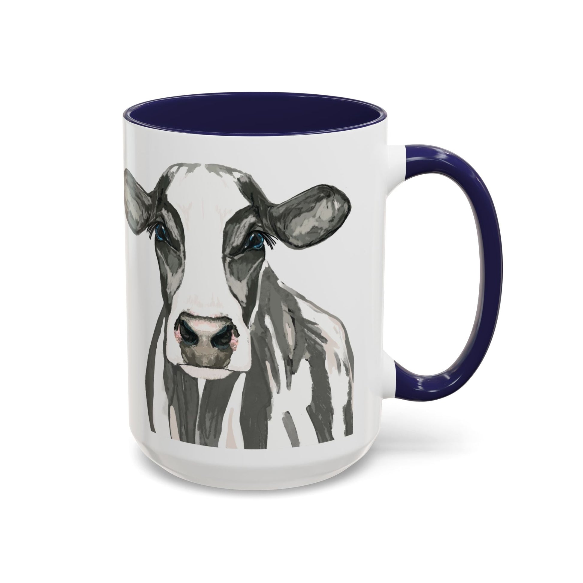 Farmhouse Cow Two Tone Ceramic Mug - 11oz & 15oz - Blue Cava