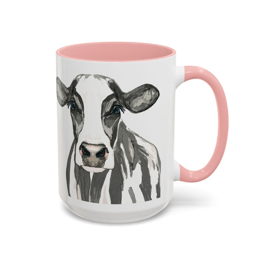 Farmhouse Cow Two Tone Ceramic Mug - 11oz & 15oz - Blue Cava