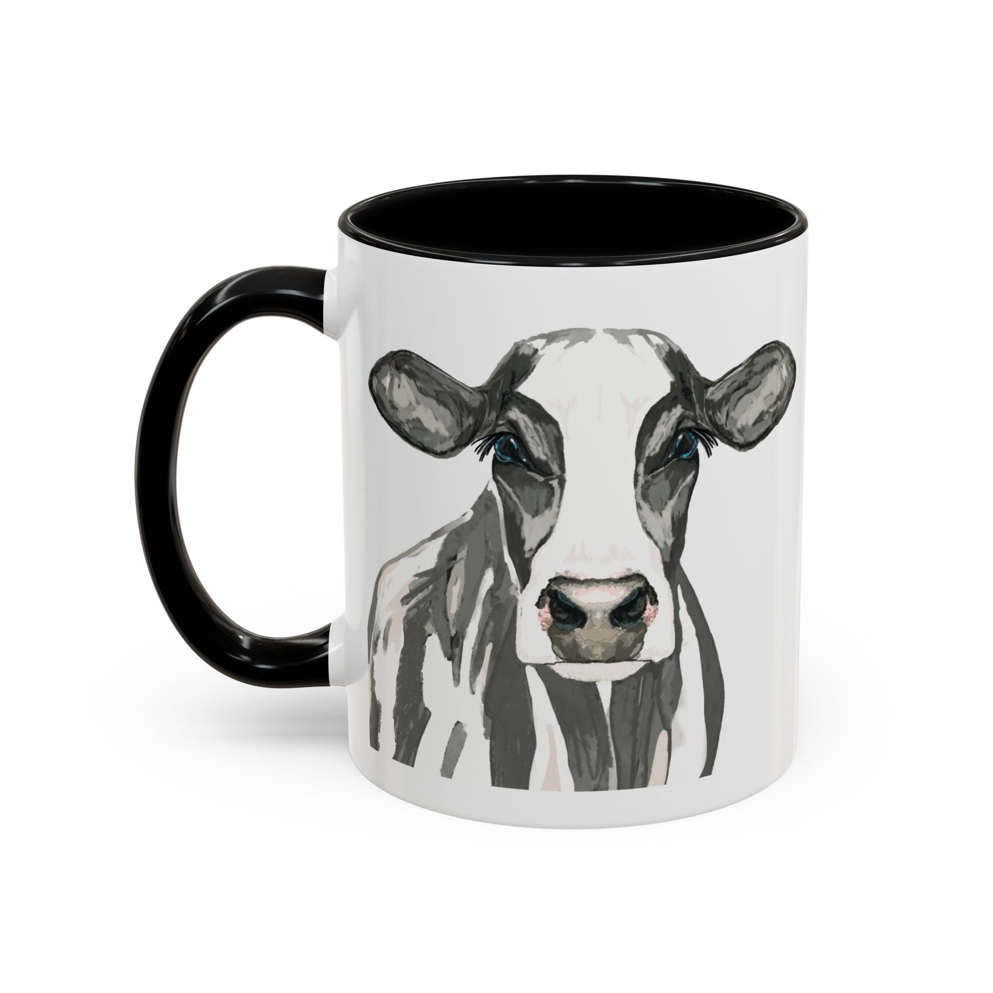 Farmhouse Cow Two Tone Ceramic Mug - 11oz & 15oz - Blue Cava