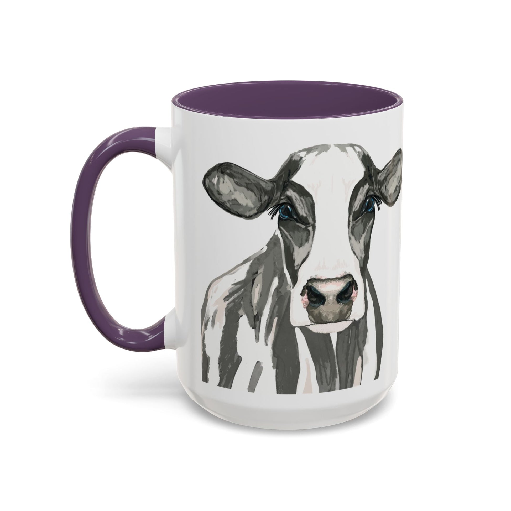 Farmhouse Cow Two Tone Ceramic Mug - 11oz & 15oz - Blue Cava