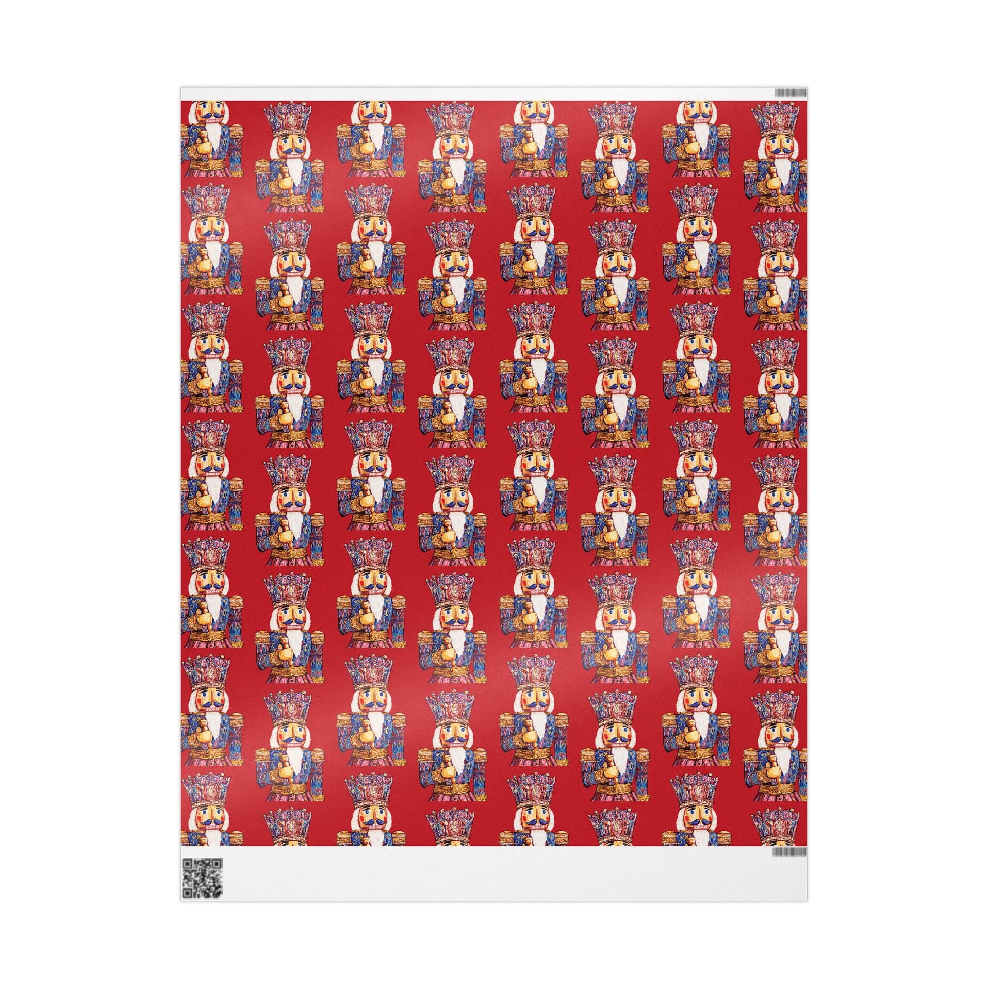 Festive Christmas Nutcracker Wrapping Papers, Holiday Wrapping Eco - Friendly - Blue Cava