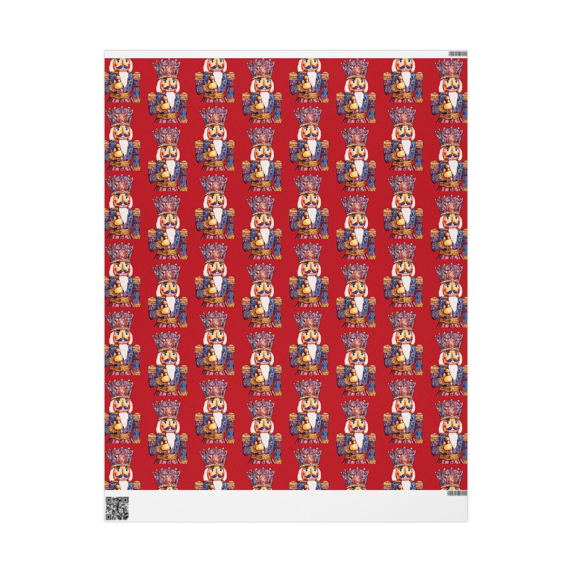 Festive Christmas Nutcracker Wrapping Papers, Holiday Wrapping Eco - Friendly - Blue Cava