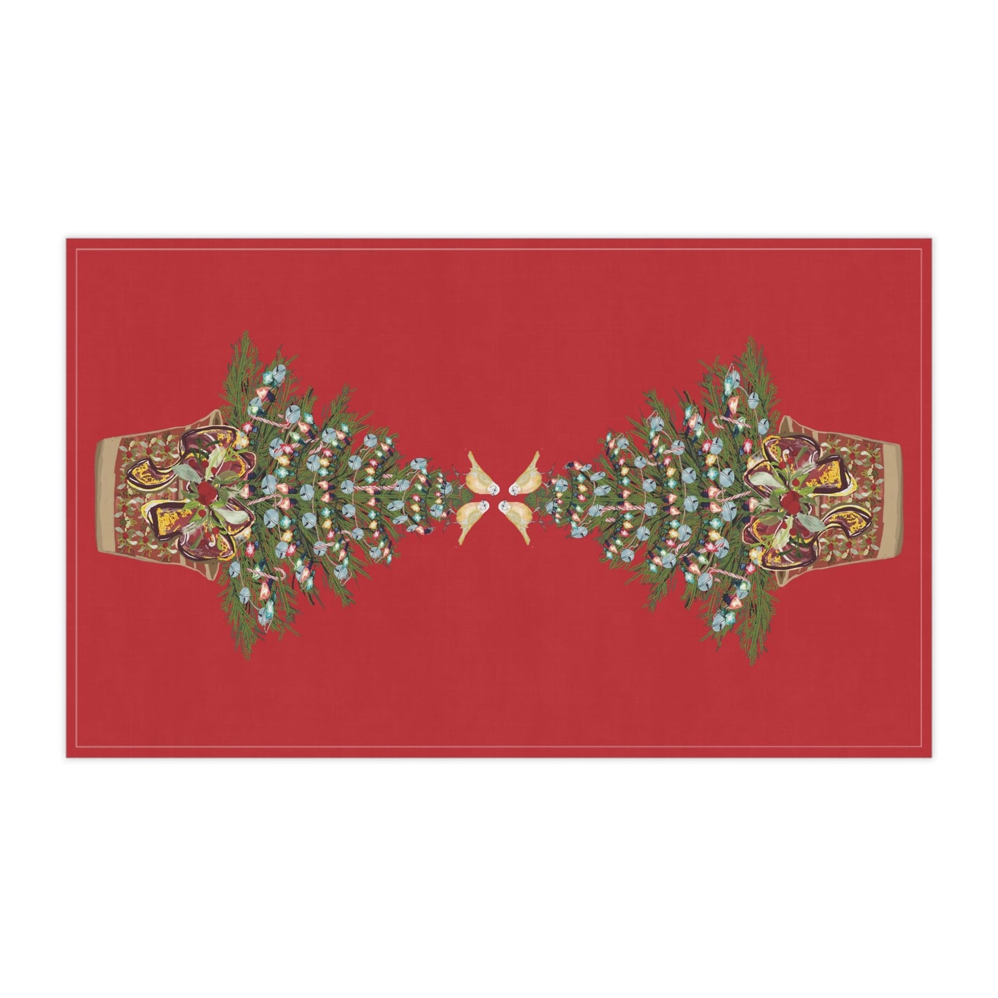 Festive Christmas Tree Tea Towels, Christmas Kitchen Decor, Holiday Decor, Seasonal Linens - Blue Cava