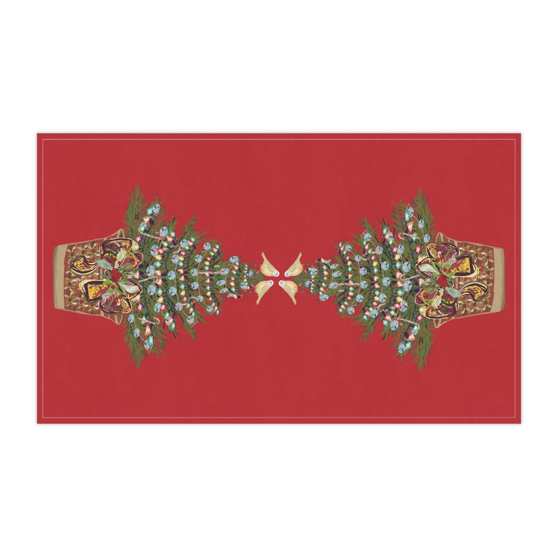 Festive Christmas Tree Tea Towels, Christmas Kitchen Decor, Holiday Decor, Seasonal Linens - Blue Cava