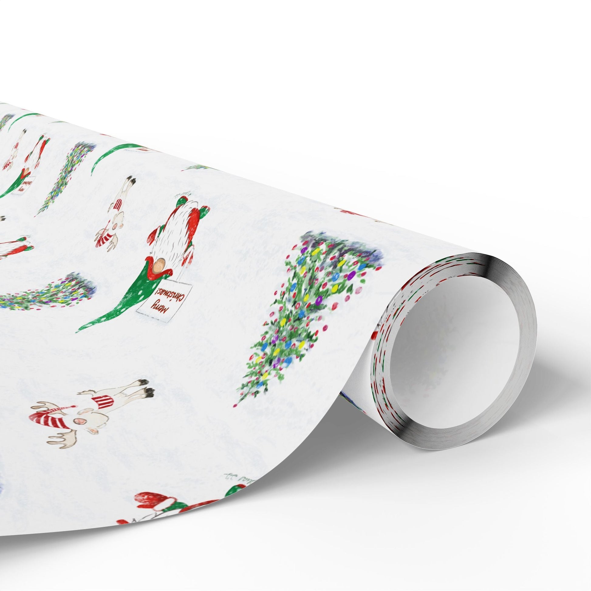 Festive Christmas Wrapping Paper, Eco - Friendly Gift Wrap - Blue Cava