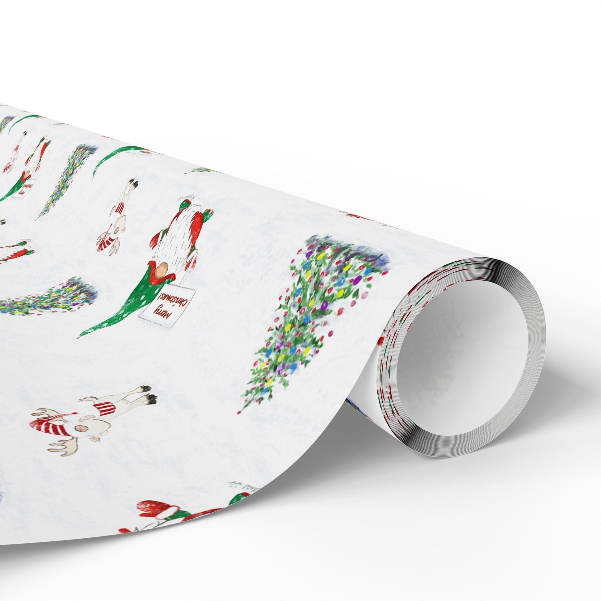 Festive Christmas Wrapping Paper, Eco - Friendly Gift Wrap - Blue Cava