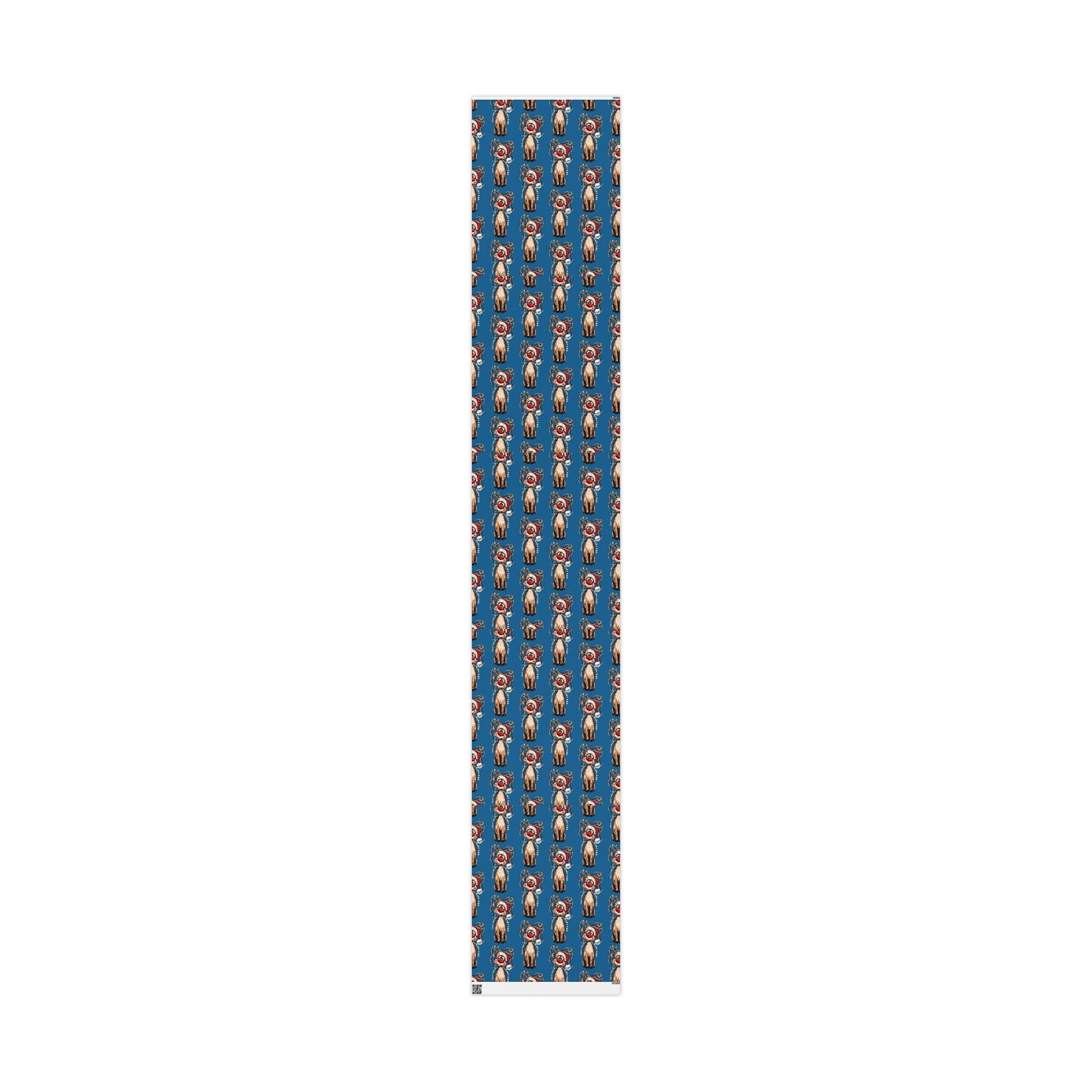 Festive Reindeer Wrapping Paper, Christmas Gift Wrap, Eco - Friendly - Blue Cava