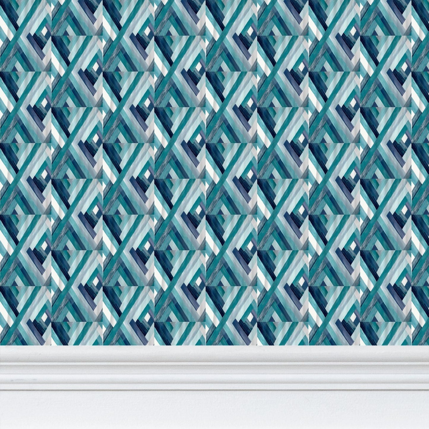 Geometric Wallpaper - Blue Cava