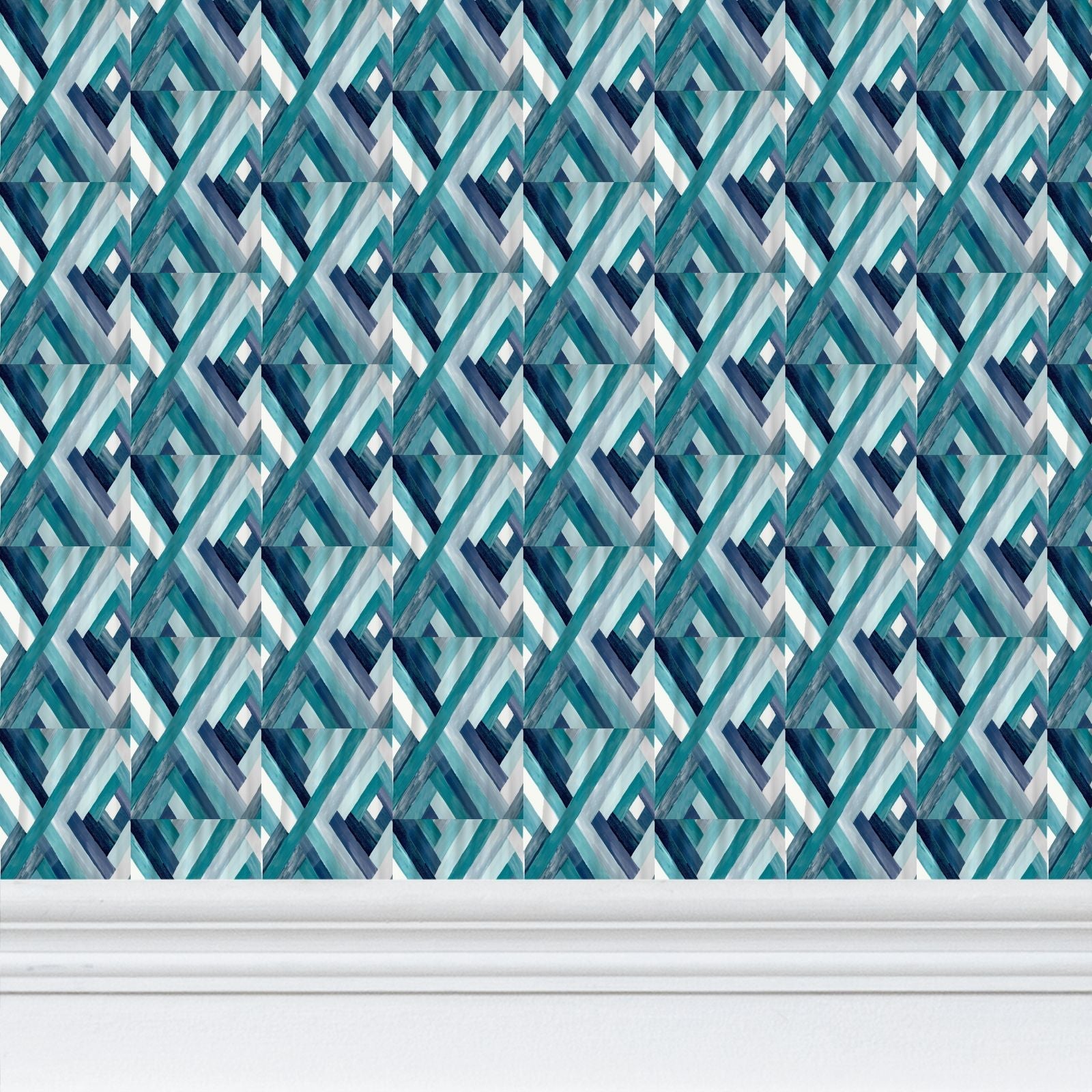Geometric Wallpaper - Blue Cava