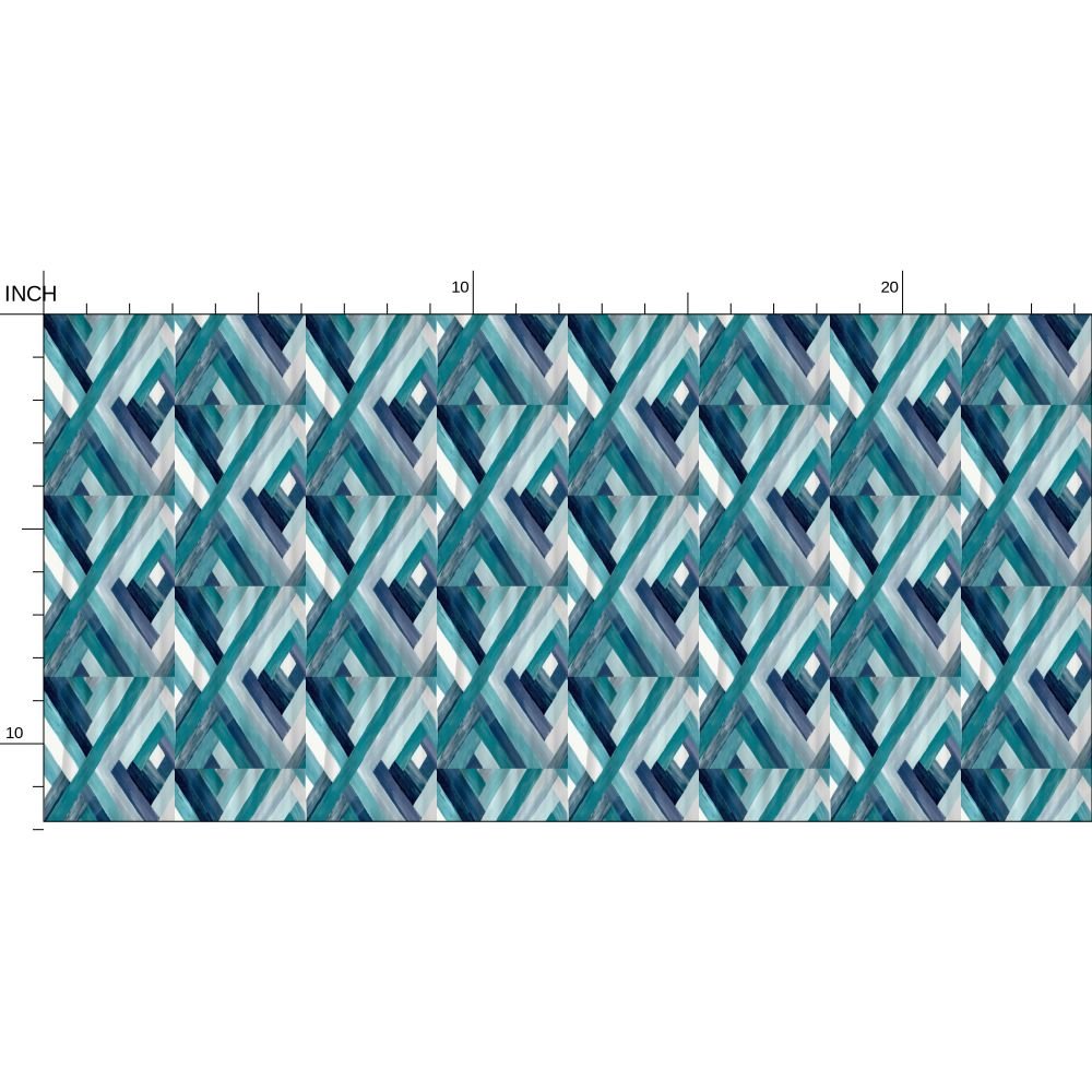 Geometric Wallpaper - Blue Cava