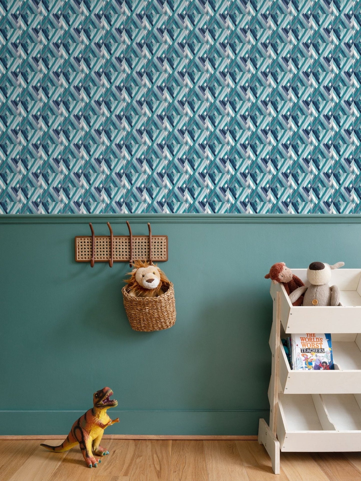 Geometric Wallpaper - Blue Cava