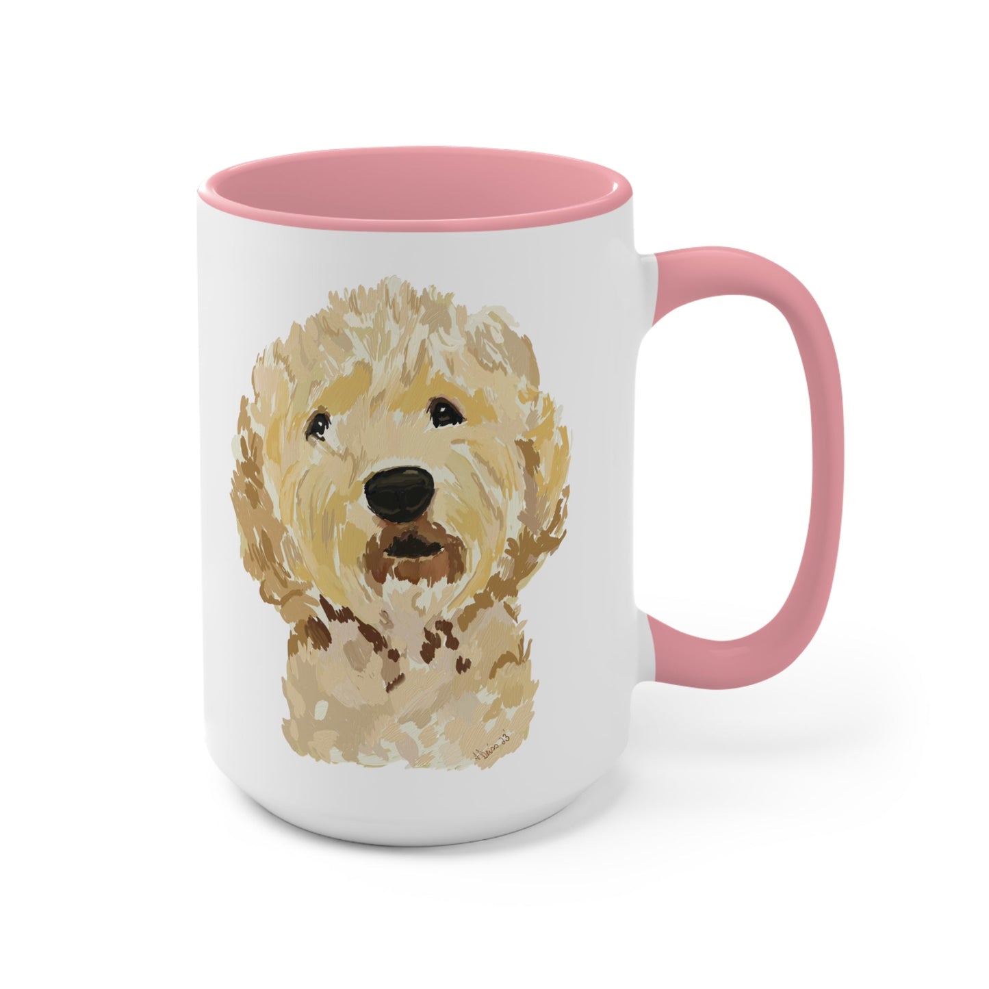 GoldenDoodle 15 oz Two Tone Mugs - Blue Cava