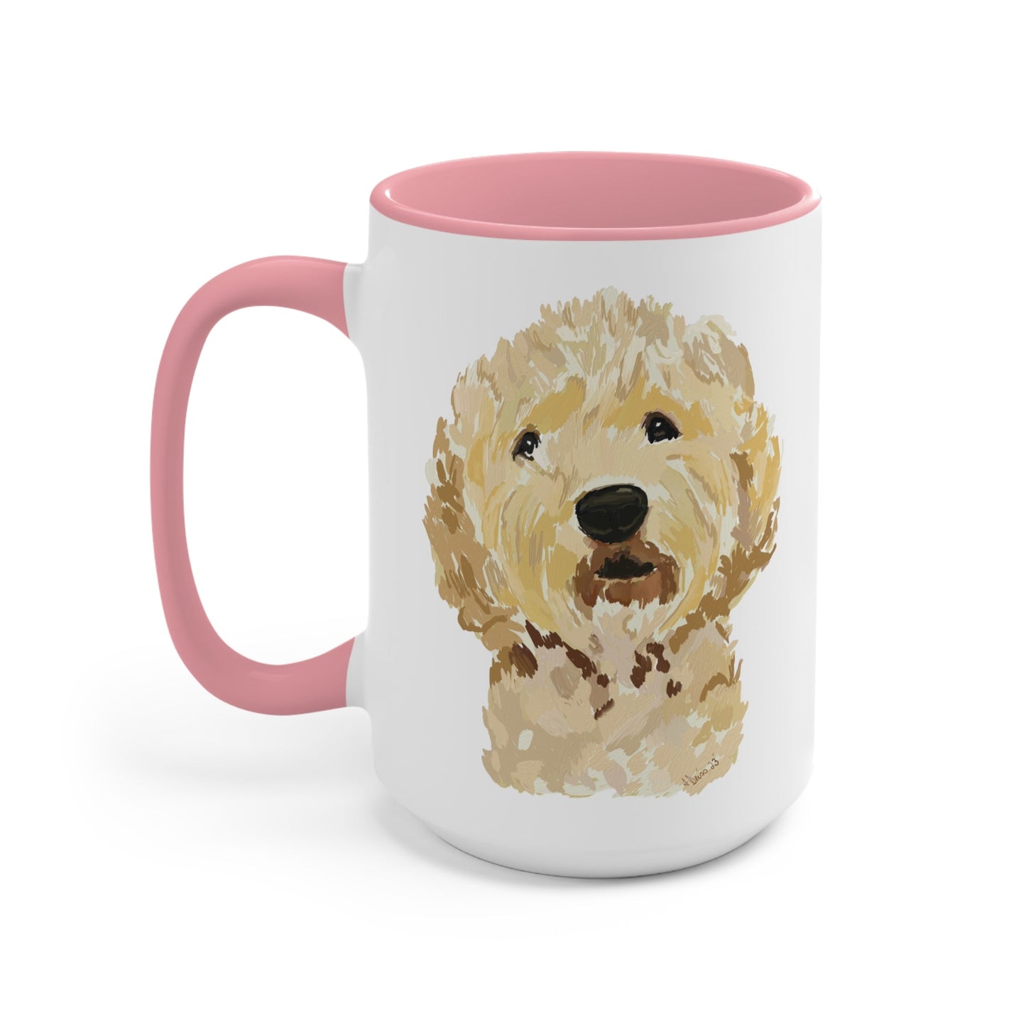 GoldenDoodle 15 oz Two Tone Mugs - Blue Cava