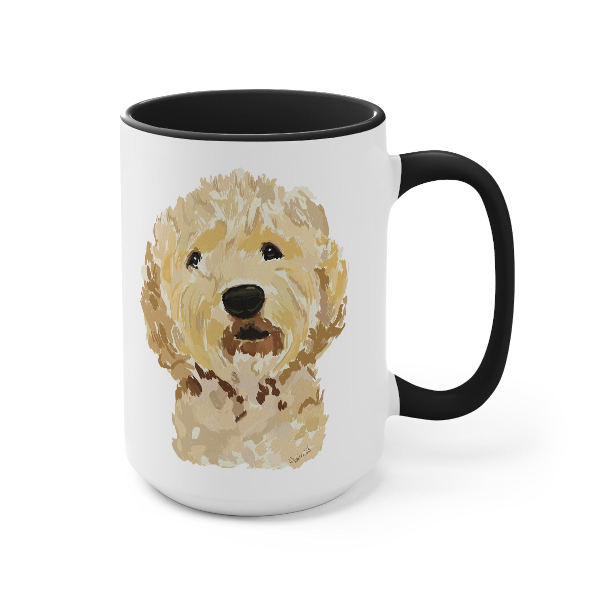 GoldenDoodle 15 oz Two Tone Mugs - Blue Cava