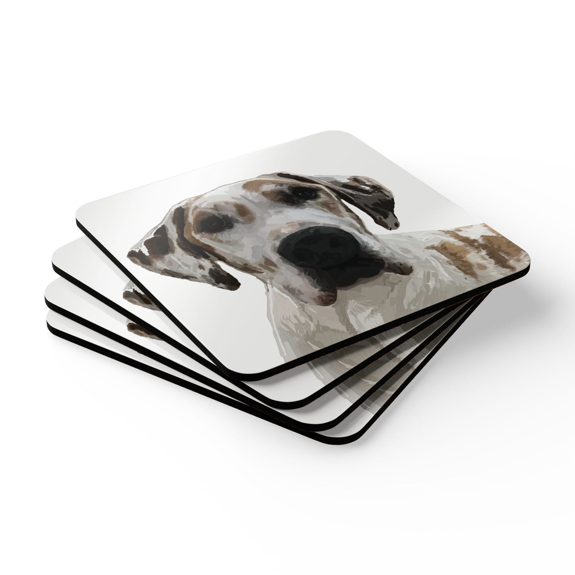 Great Dane Cork Coaster Set - Rustic Pet Decor for Coffee and Drinks - Blue Cava