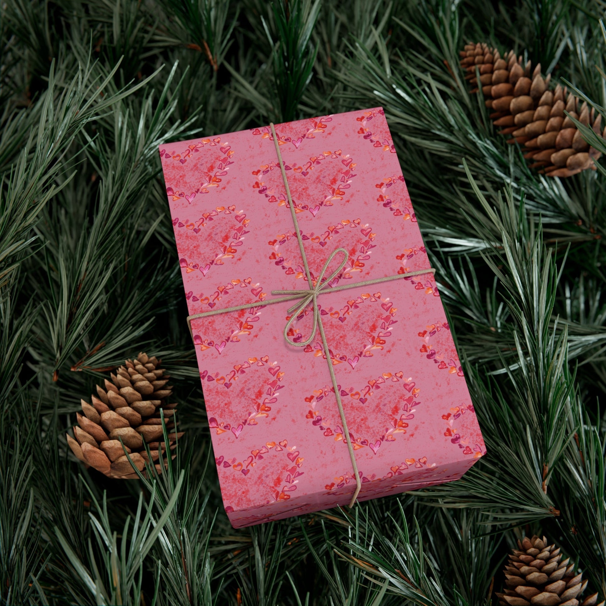 Heart of Hearts Gift Wrap Papers - Blue Cava