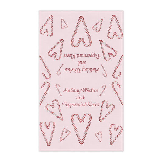 Holiday Wishes and Candy Cane Kisses Tea Towels - Blue Cava