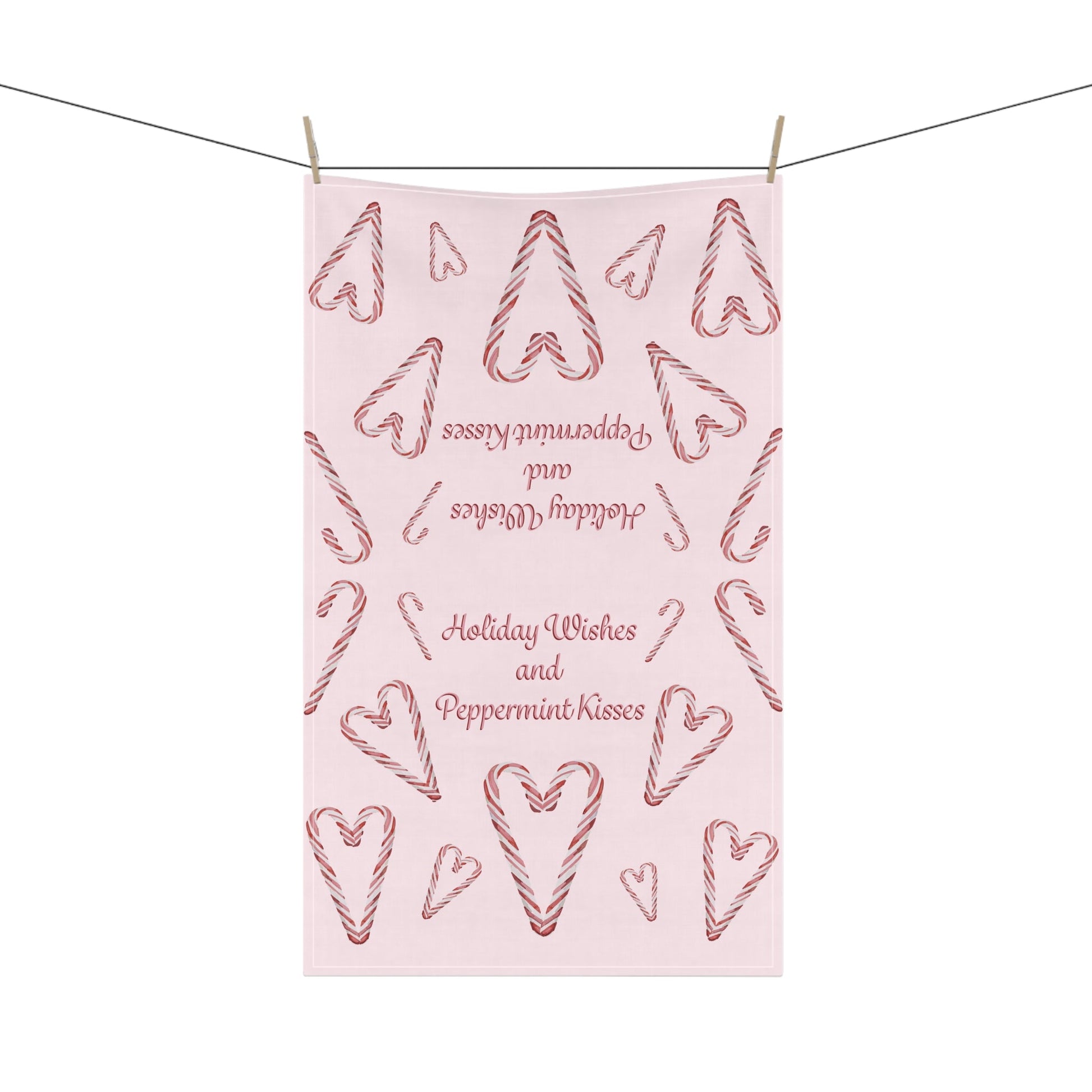 Holiday Wishes and Candy Cane Kisses Tea Towels - Blue Cava
