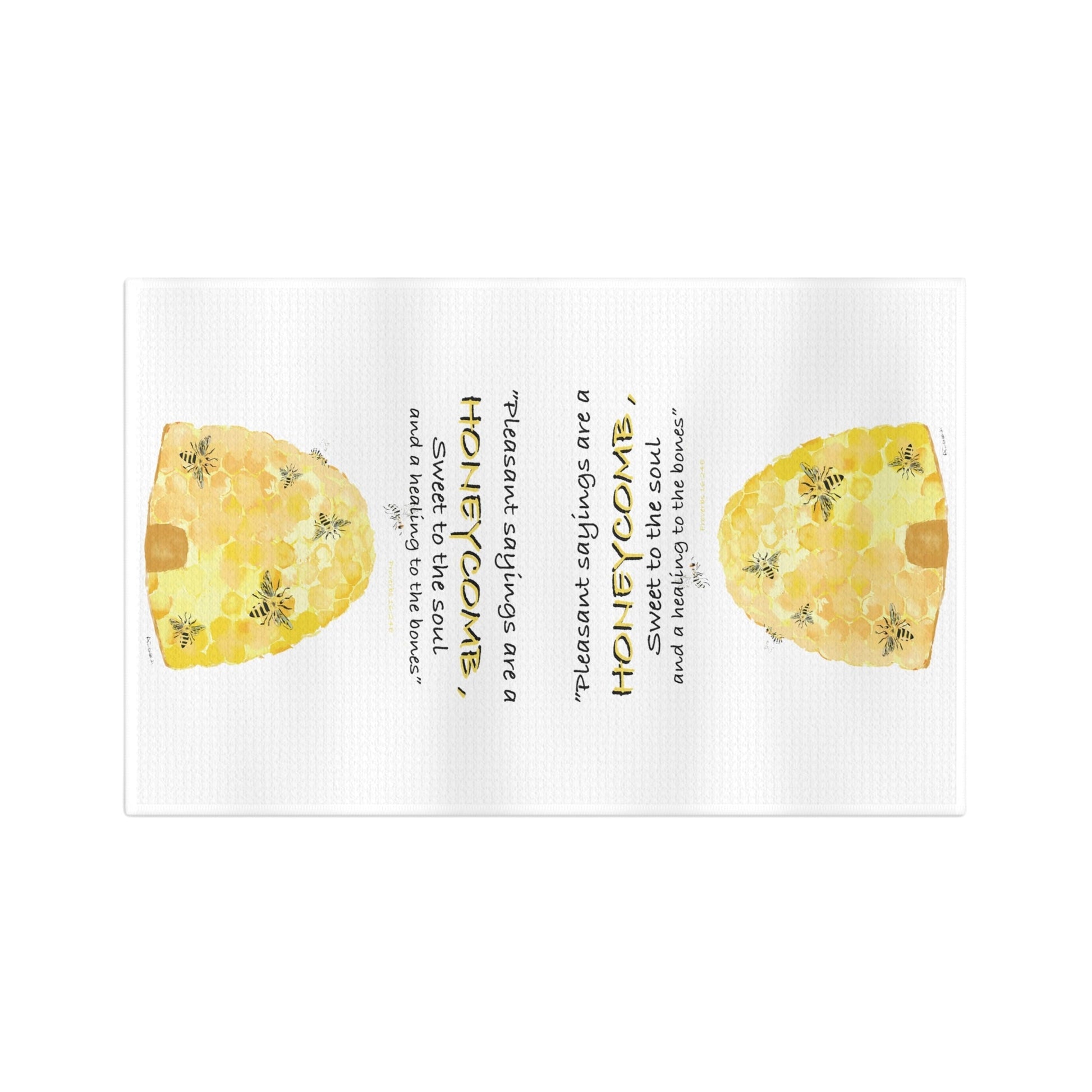 Honeycomb Bee Microfiber Waffle Towel - Blue Cava