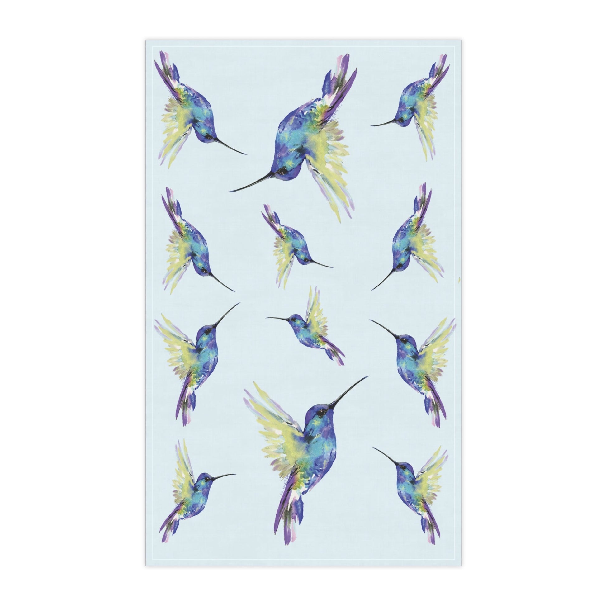 Hummingbird Kitchen Tea Towels - Blue Cava