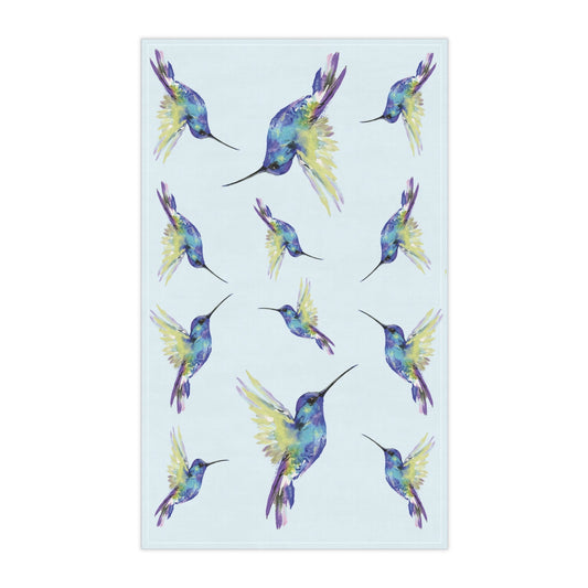 Hummingbird Kitchen Tea Towels - Blue Cava