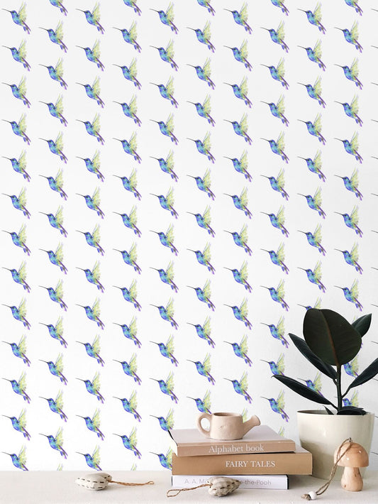 Hummingbird Premium Wallpaper - Blue Cava