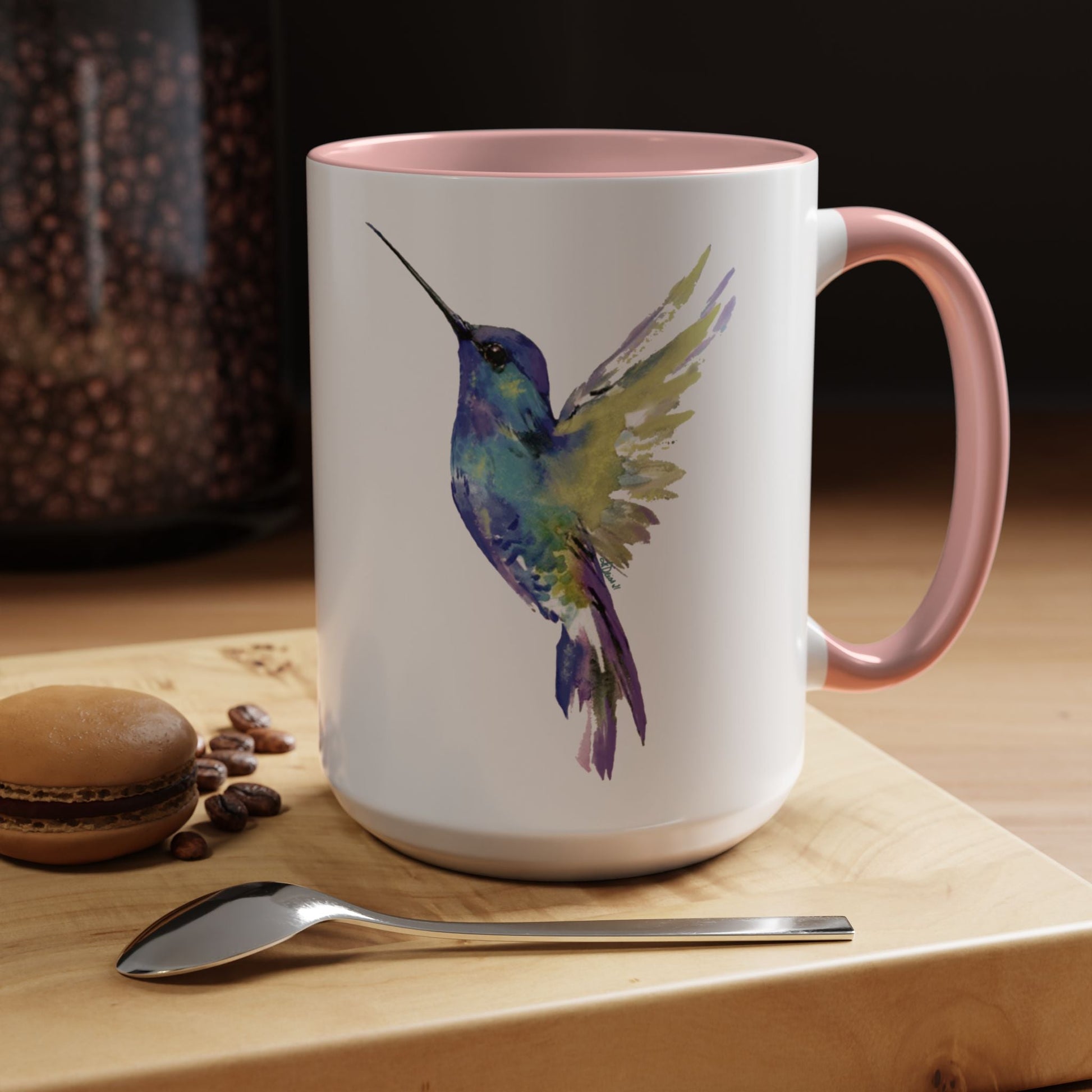 Hummingbird Two Tone Ceramic Mug - 11oz & 15oz - Blue Cava