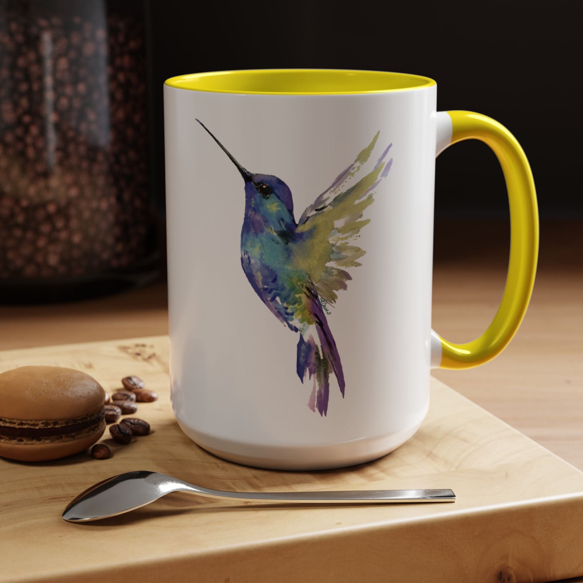 Hummingbird Two Tone Ceramic Mug - 11oz & 15oz - Blue Cava